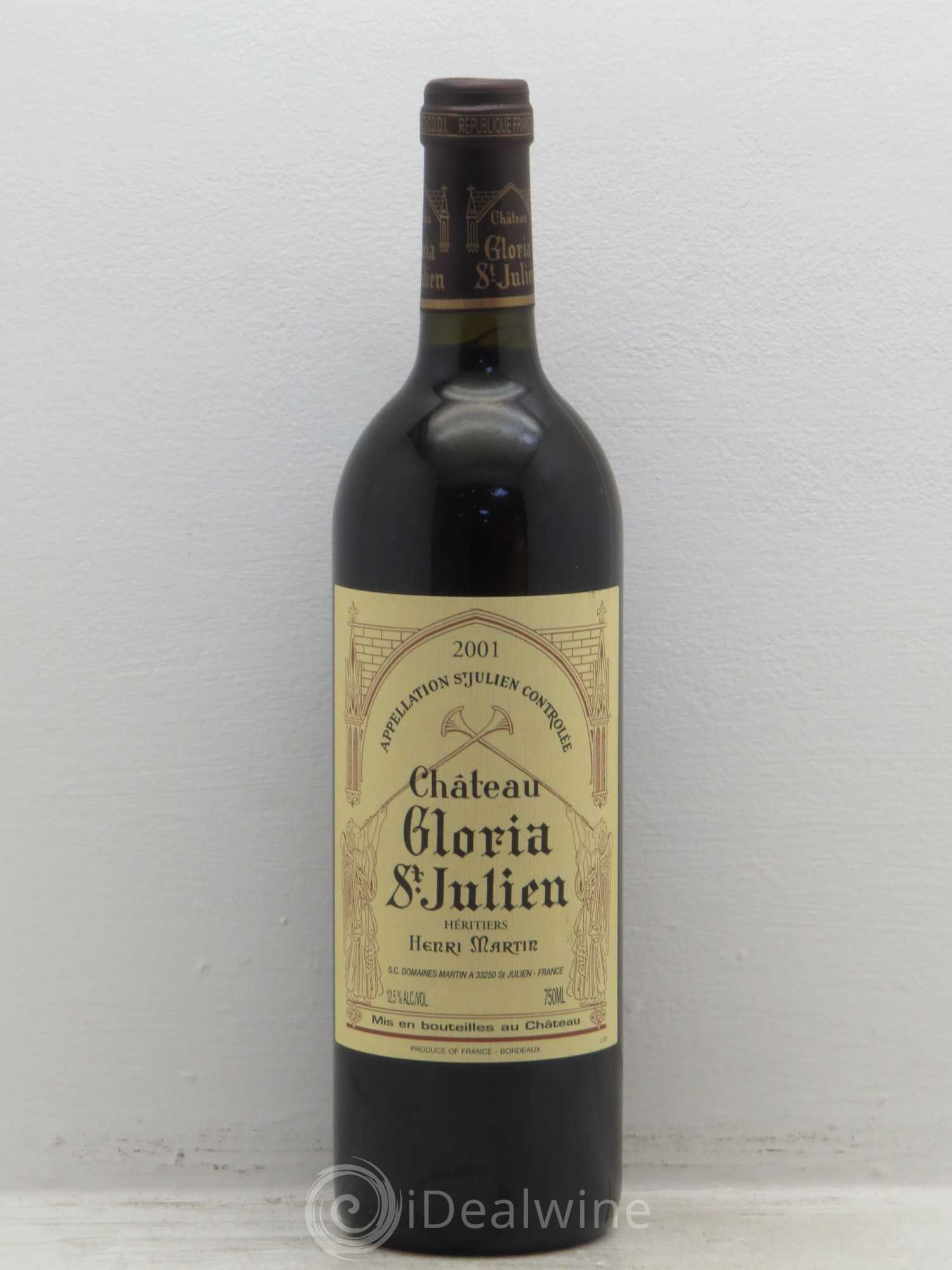Château Gloria 2001 - Lot de 1 bouteille - 0