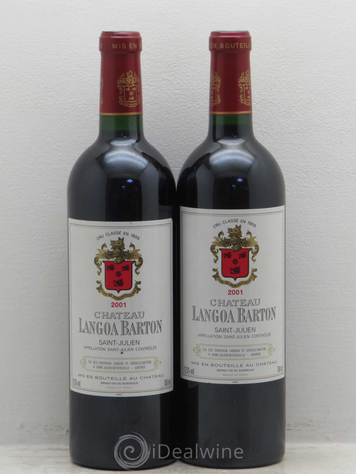 Château Langoa Barton 3ème Grand Cru Classé 2001 - Lot de 2 bouteilles - 0