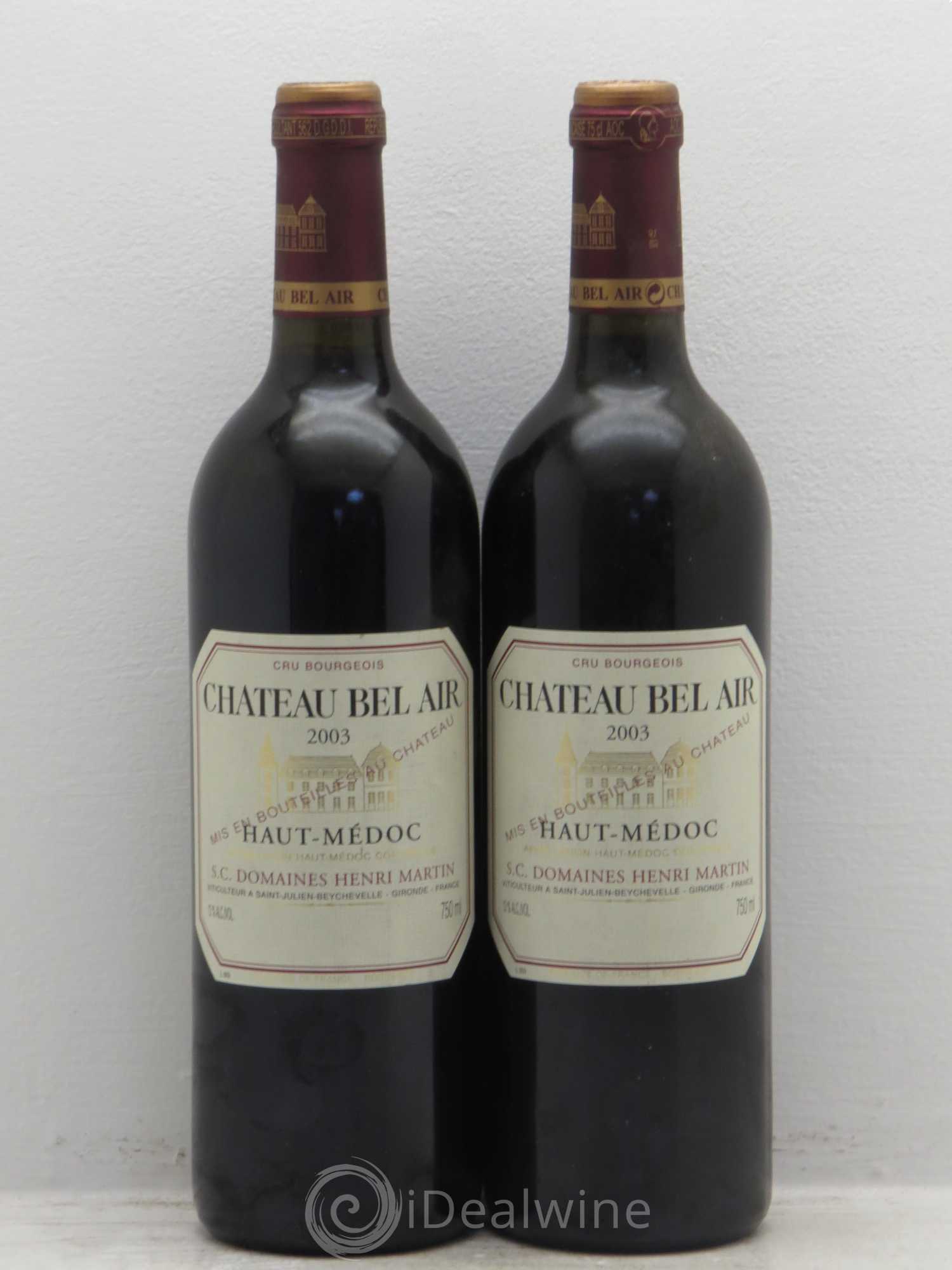 Château Bel Air 2003 - Lot de 2 bouteilles - 0