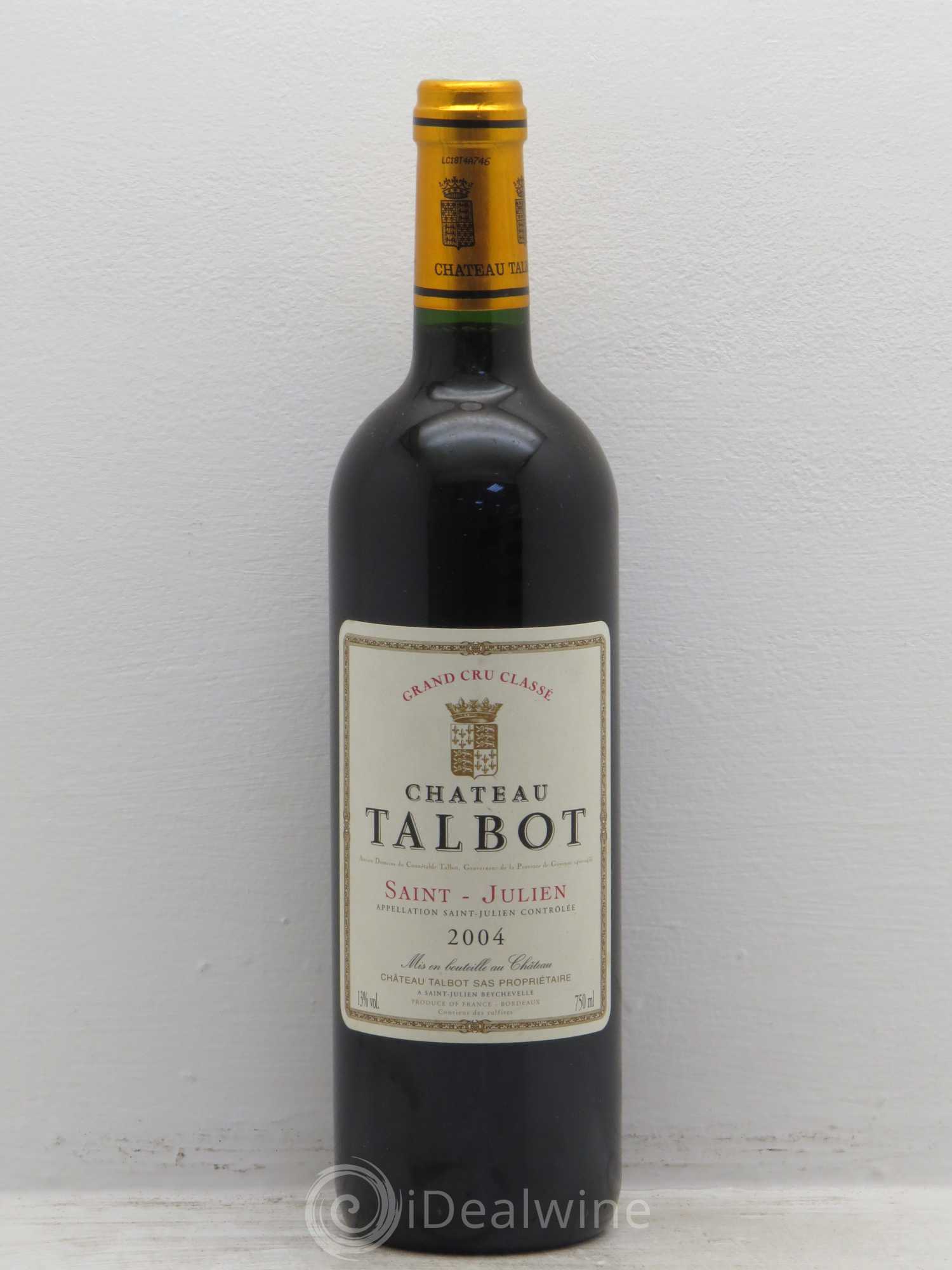 Château Talbot 4ème Grand Cru Classé 2004 - Lot de 1 bouteille - 0