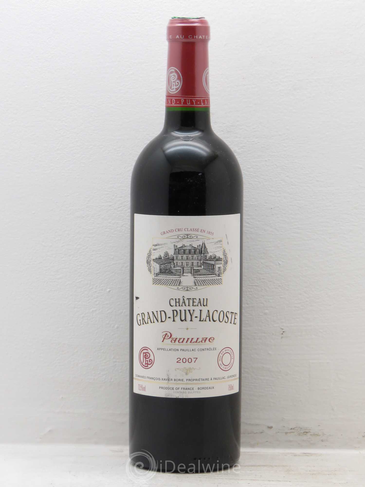 Château Grand Puy Lacoste 5ème Grand Cru Classé 2007 - Lot de 12 bouteilles - 0