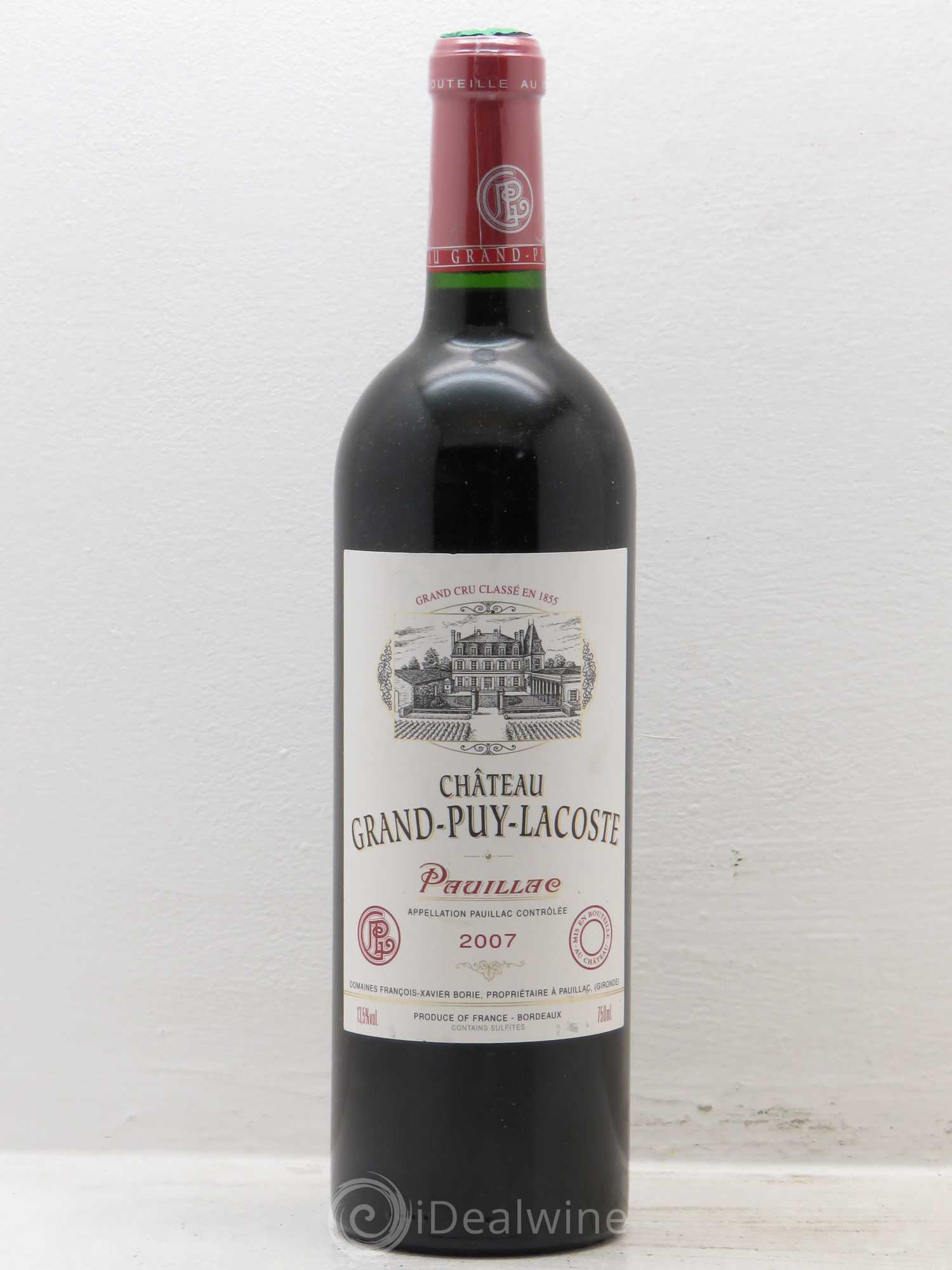 Château Grand Puy Lacoste 5ème Grand Cru Classé 2007 - Lot de 12 bouteilles - 0
