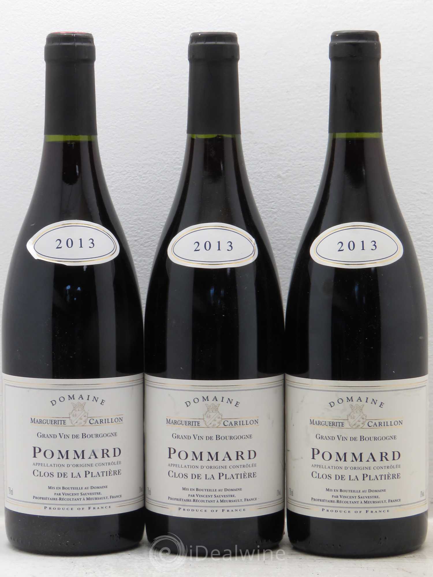 Pommard clos de la platière marguerite Carillon 2013 - Posten von 3 Flaschen - 0