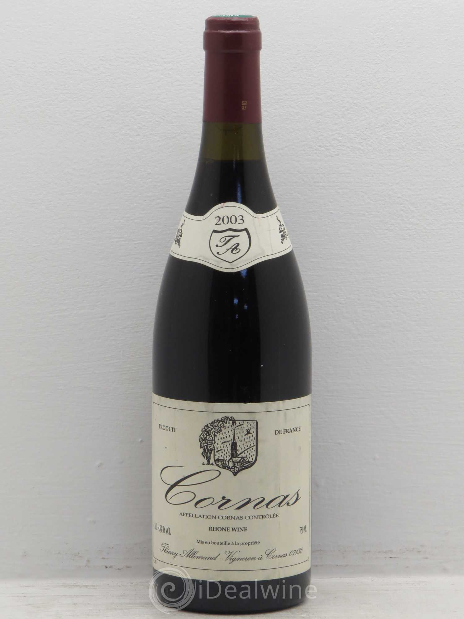 Cornas Thierry Allemand 2003 - Lot de 1 bouteille - 0