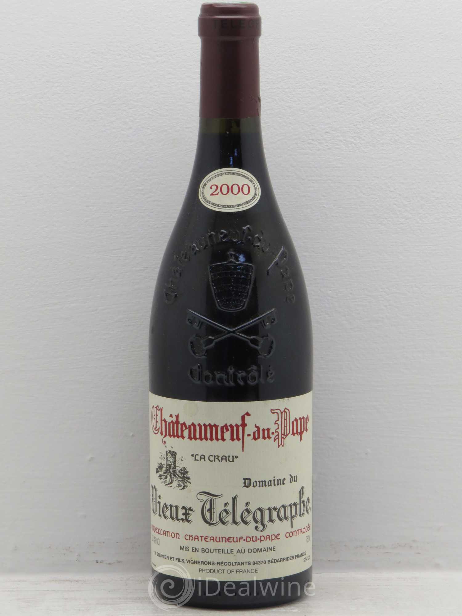 Châteauneuf-du-Pape Vieux Télégraphe (Domaine du) Vignobles Brunier la crau 2000 - Lot de 1 bouteille - 0