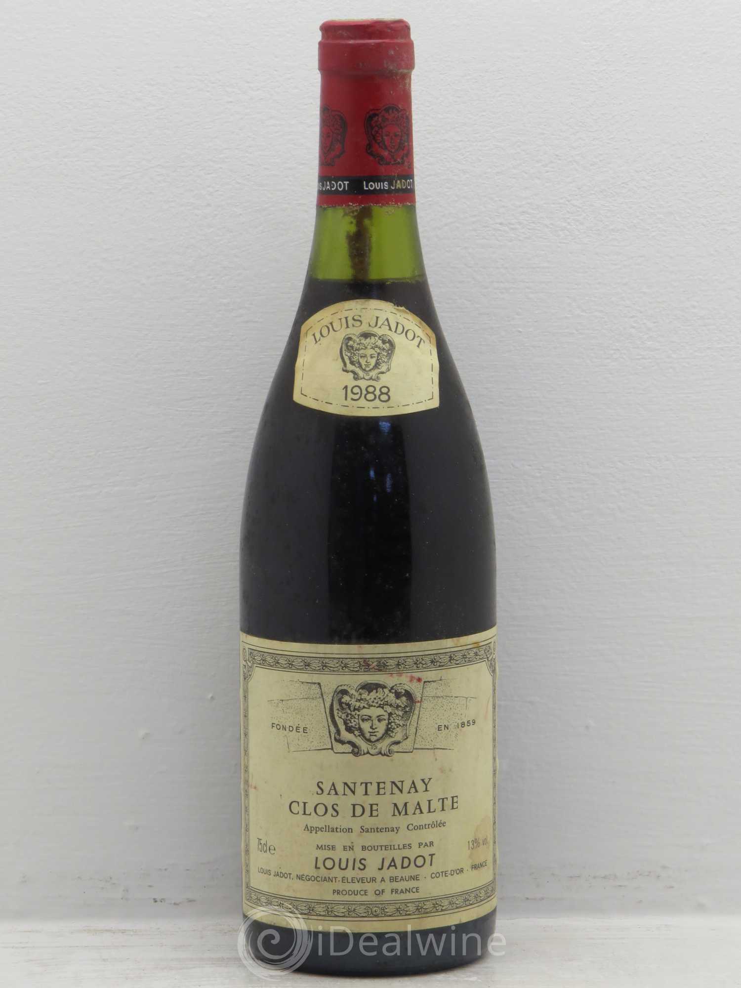 Santenay Clos de Malte Maison Louis Jadot 1988 - Lot de 1 bouteille - 0