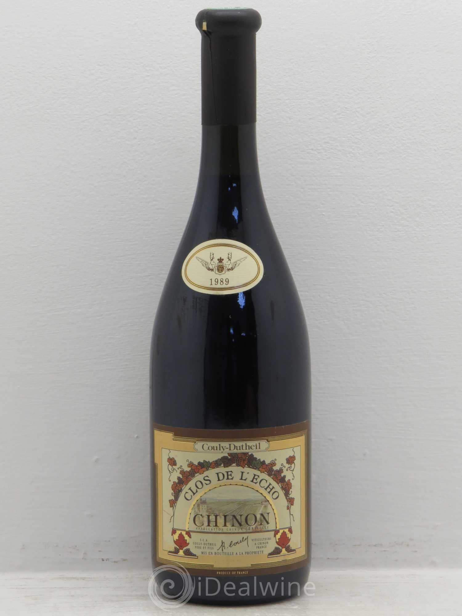 Chinon Clos de l'Echo Couly-Dutheil 1989 - Lot de 1 bouteille - 0