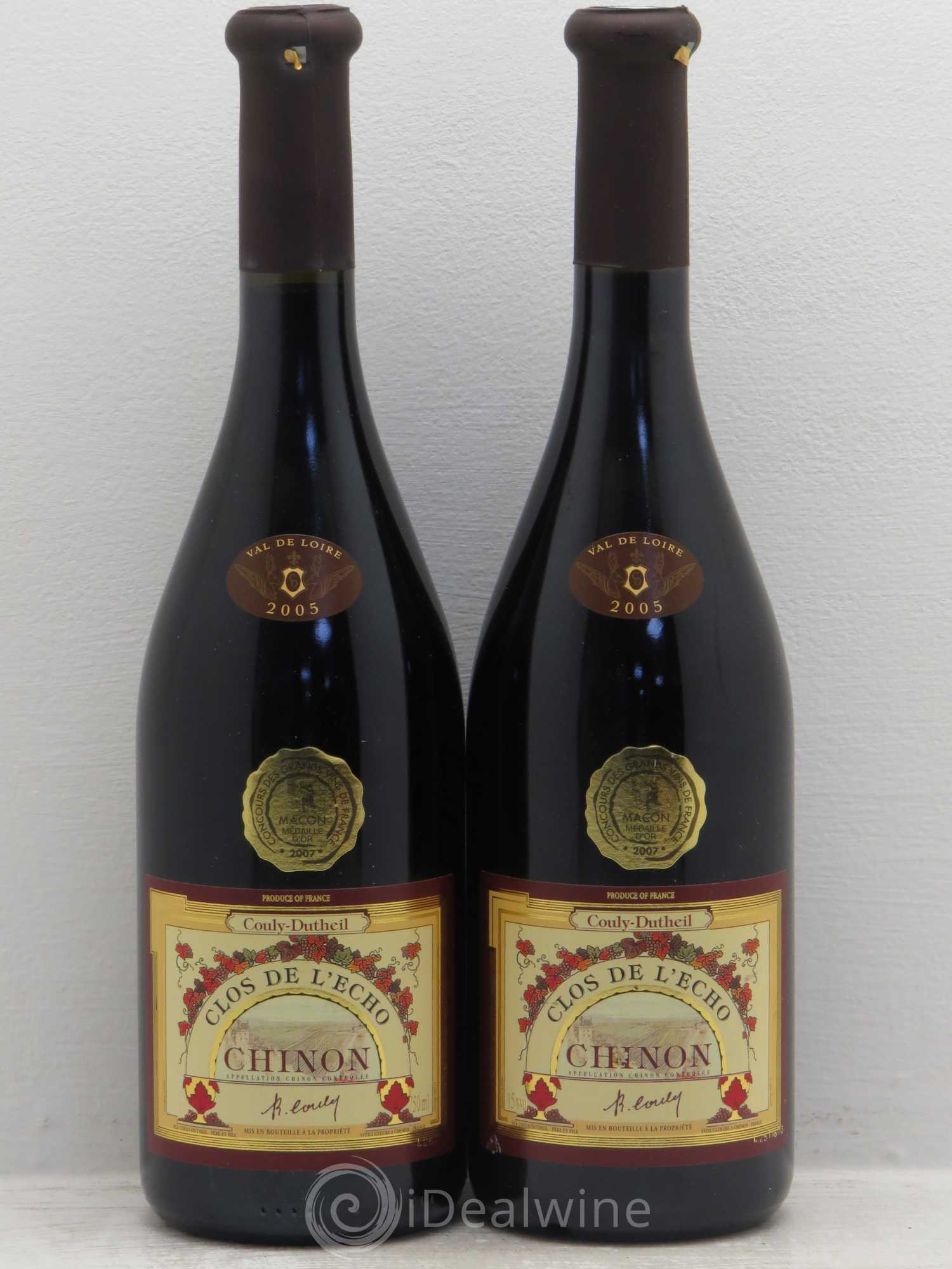 Chinon Clos de l'Echo Couly-Dutheil 2005 - Lot de 2 bouteilles - 0