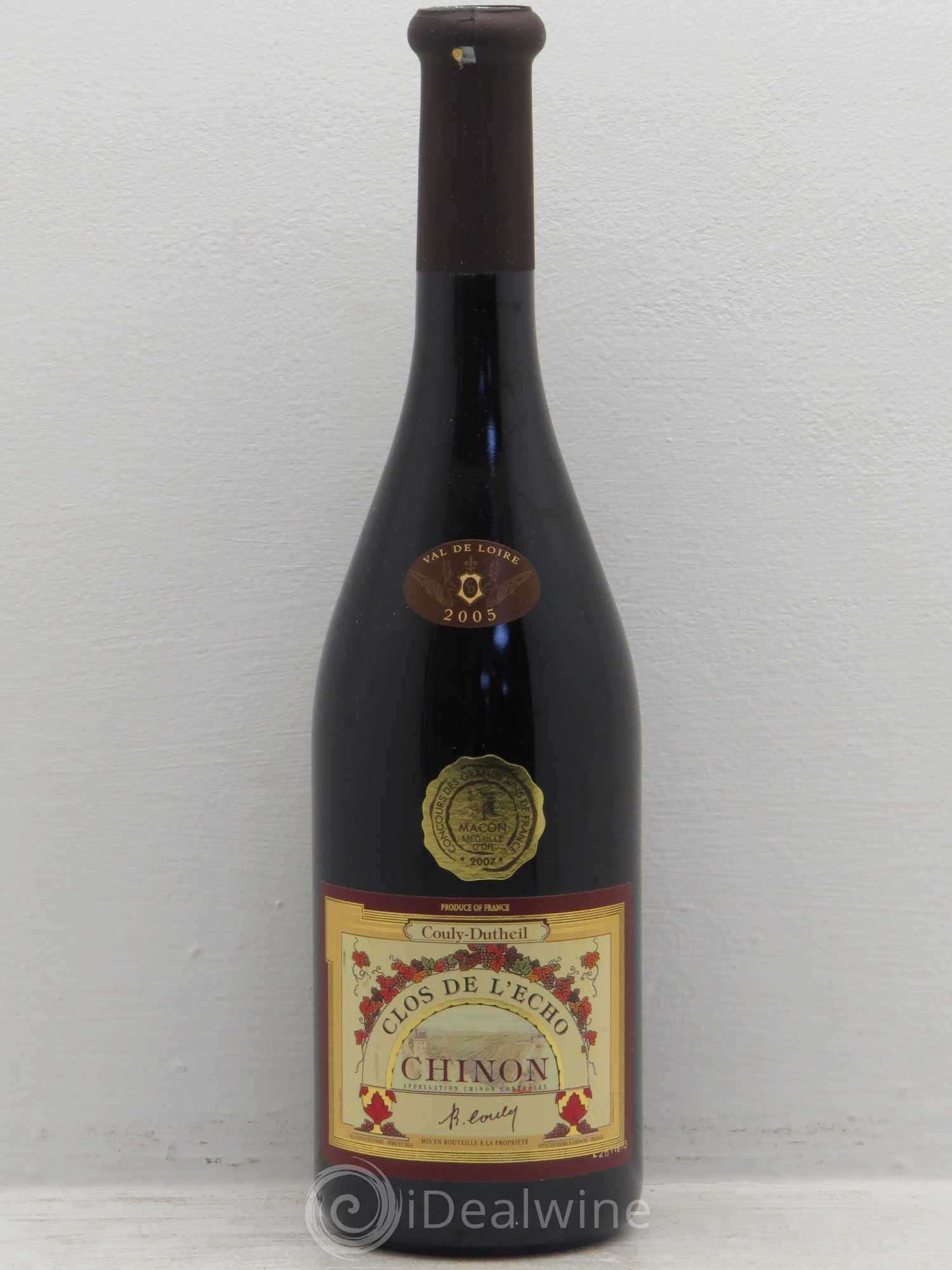Chinon Clos de l'Echo Couly-Dutheil 2005 - Lot de 6 bouteilles - 0