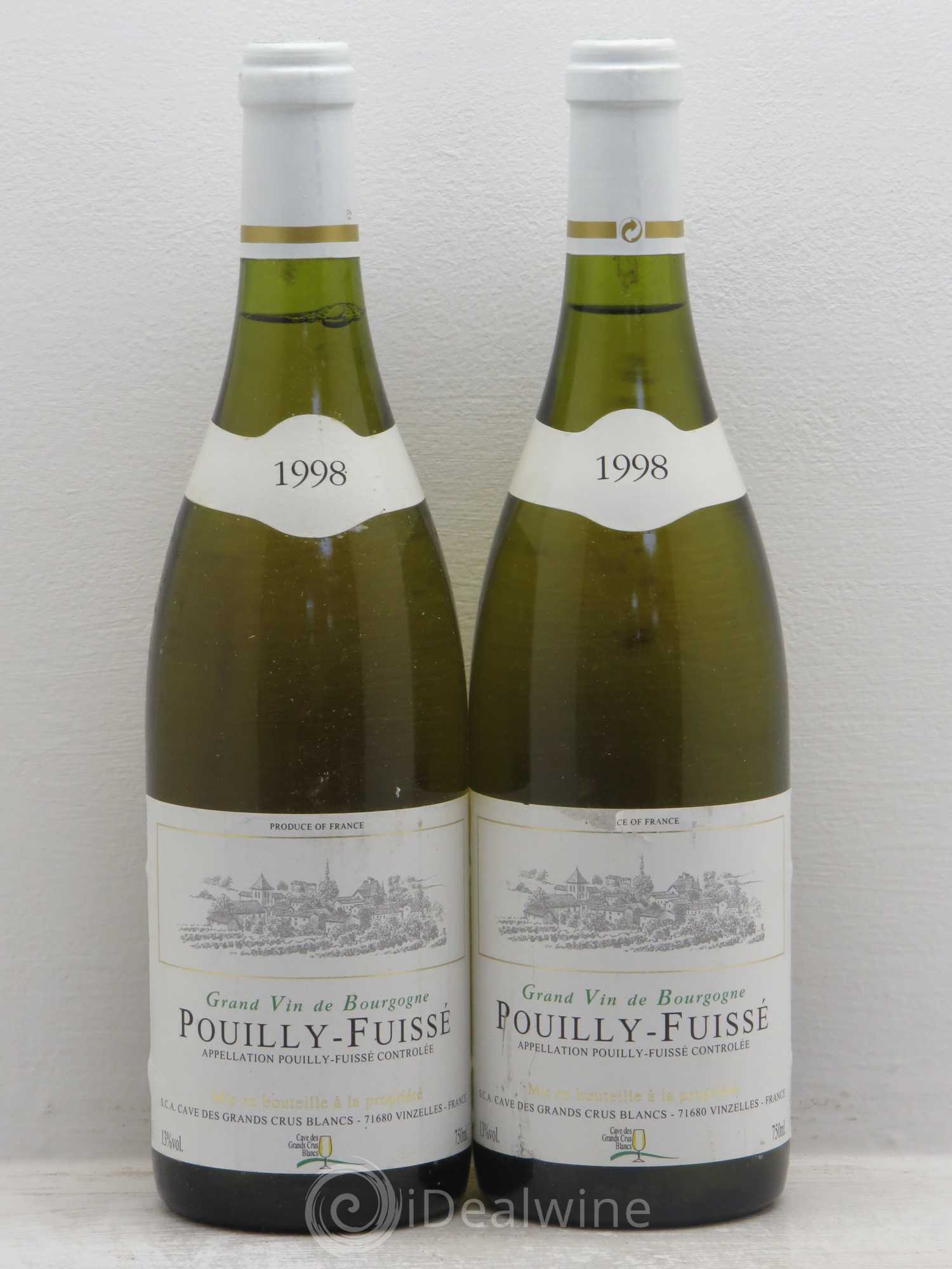 Pouilly-Fuissé cave des grands crus blancs 1998 - Posten von 2 Flaschen - 0