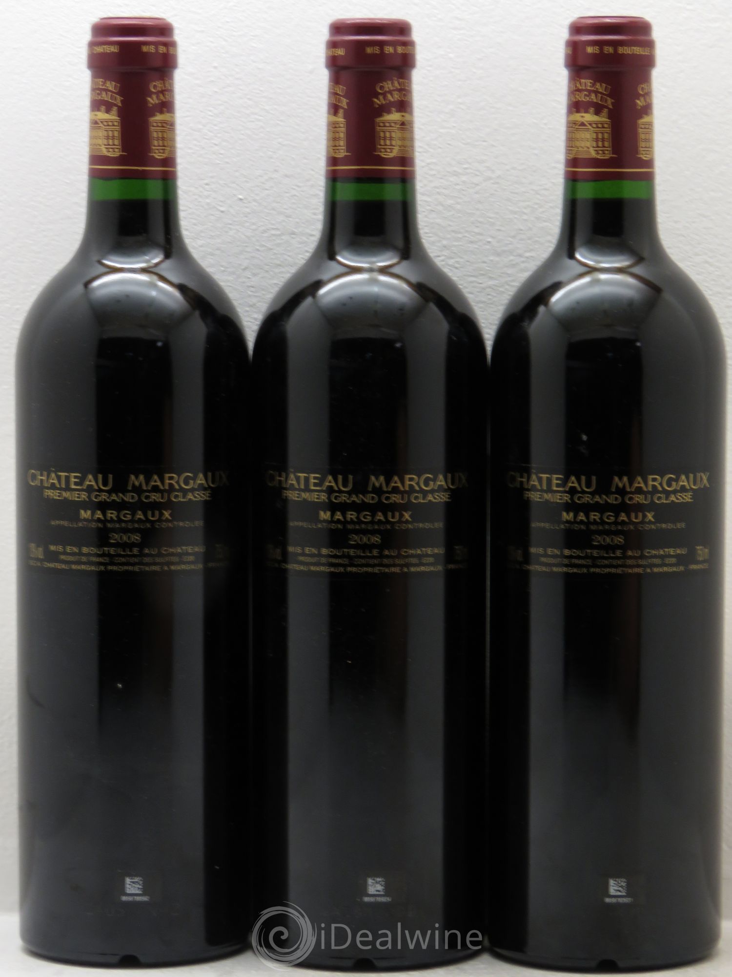 Château Margaux 1er Grand Cru Classé 2008 - Lot de 3 bouteilles - 1