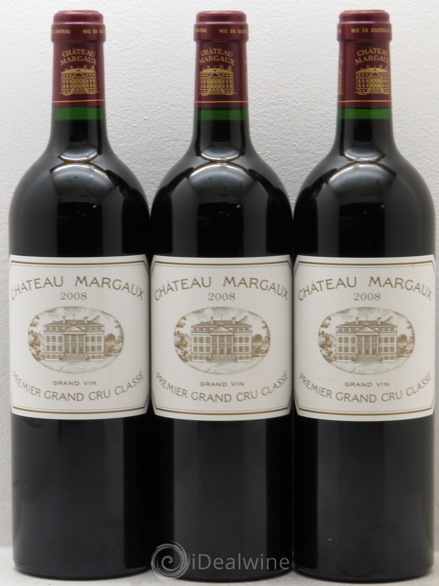 Château Margaux 1er Grand Cru Classé 2008 - Lot de 3 bouteilles - 0