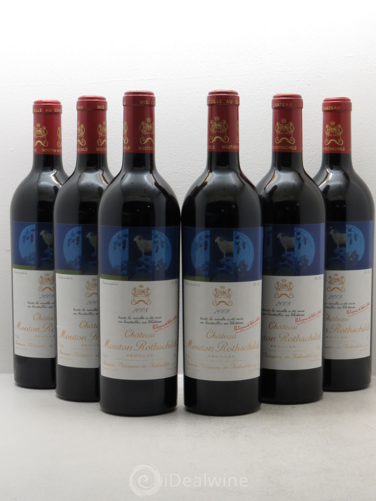 Château Mouton Rothschild 1er Grand Cru Classé 2008 - Lot de 6 bouteilles - 0