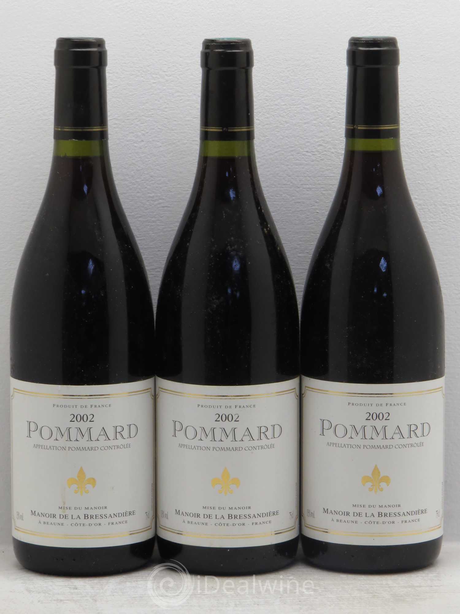 Pommard manoir de la bressandière 2002 - Posten von 3 Flaschen - 0