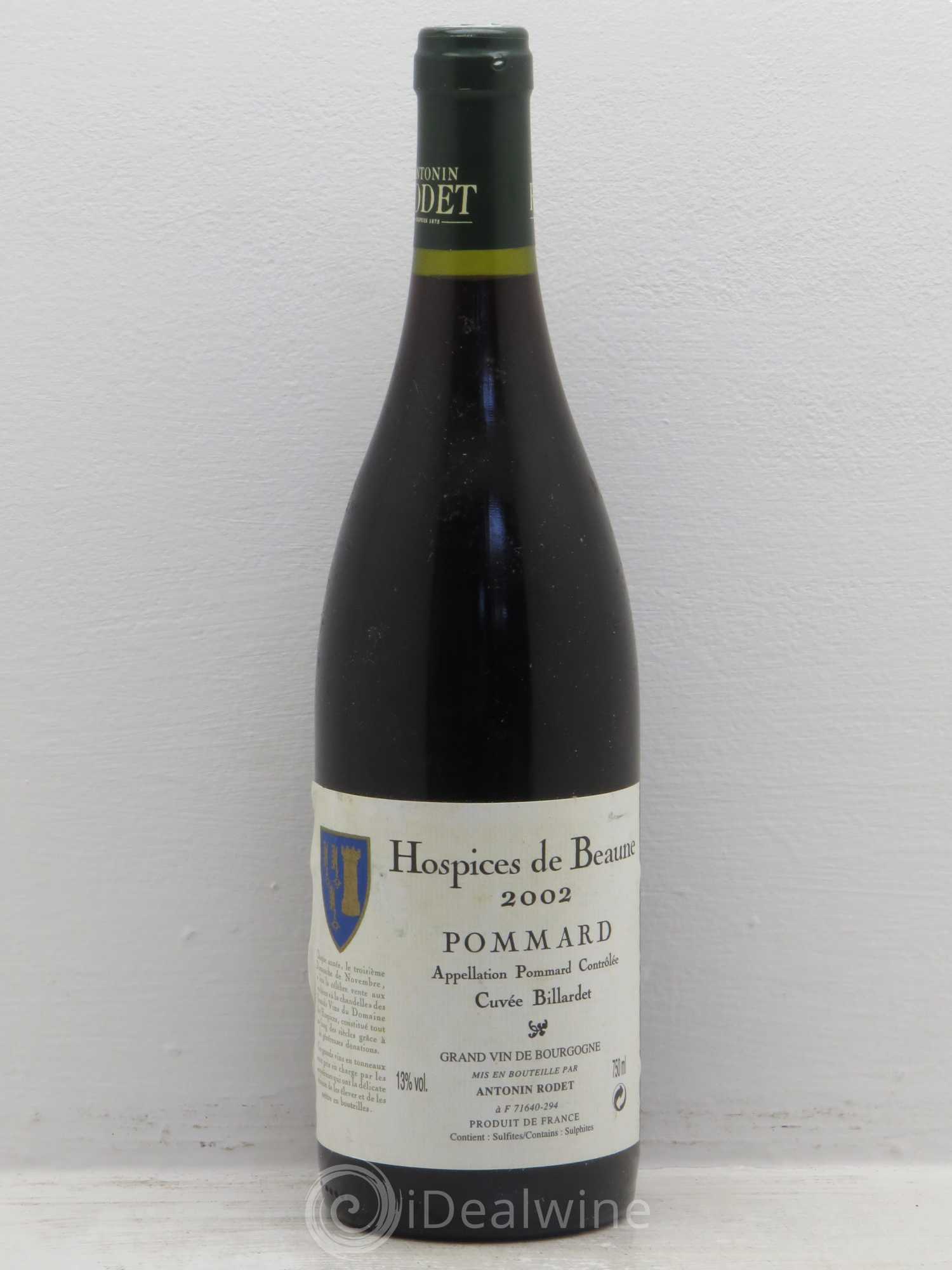 Pommard cuvée Baillardet Hospice de beaune Antonin Rodet 2002 - Posten von 1 Flasche - 0