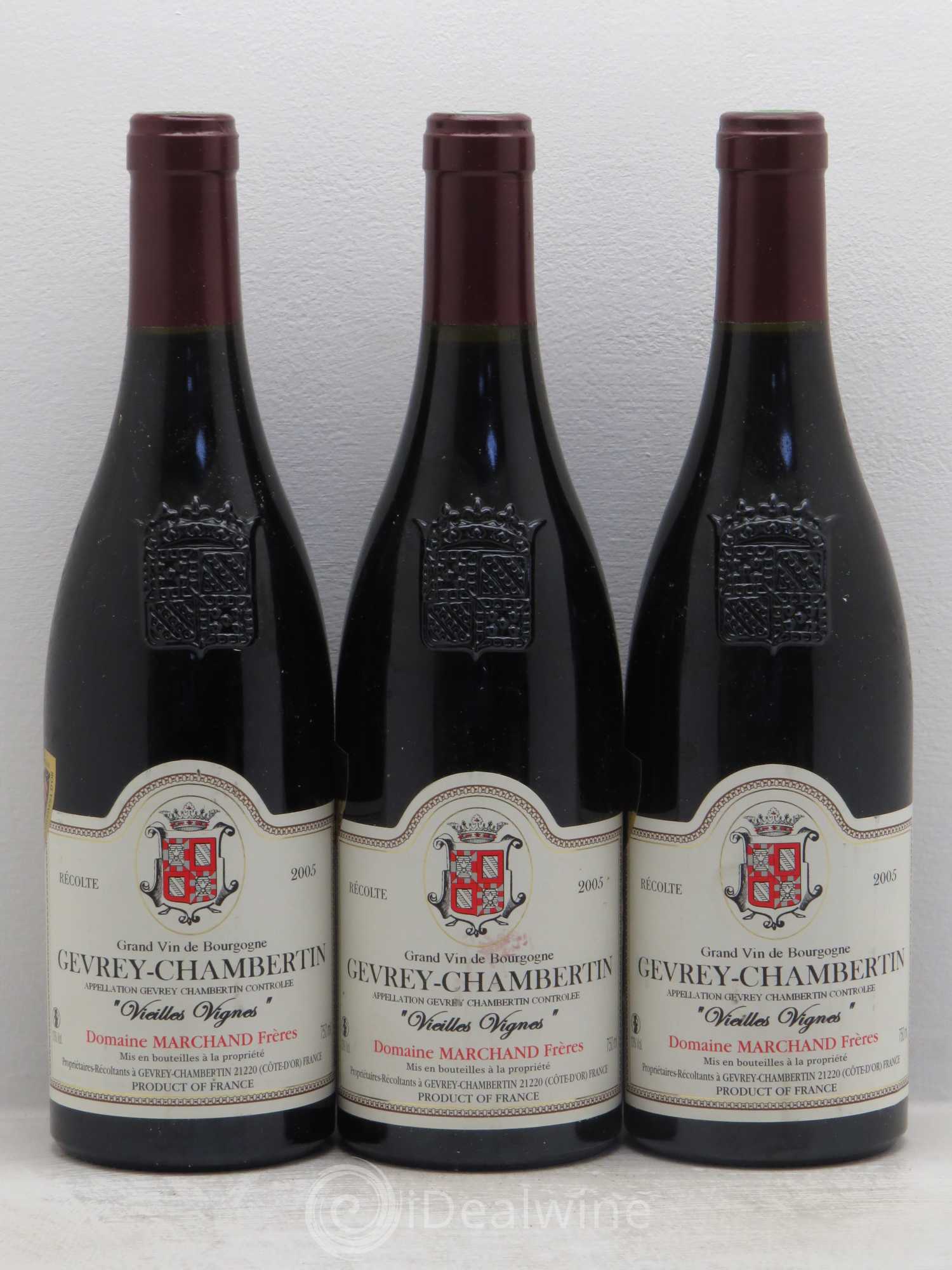 Gevrey-Chambertin VV domaine marchand 2005 - Posten von 3 Flaschen - 0
