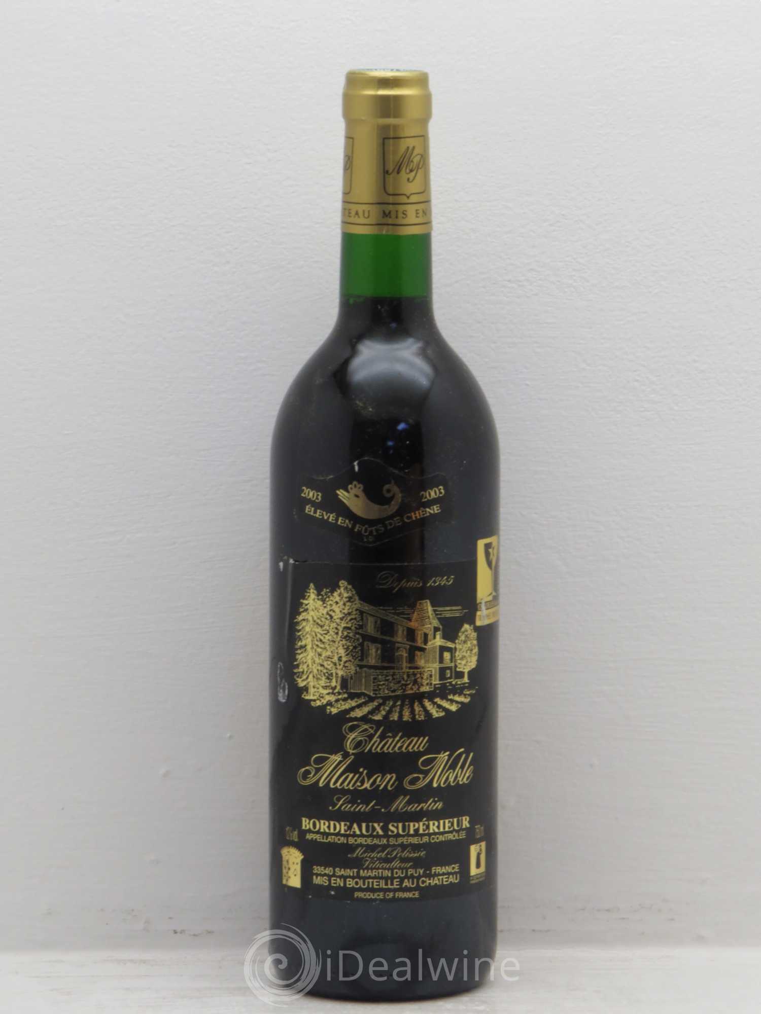 Bordeaux Supérieur Maison noble 2003 - Lot de 6 bouteilles - 0