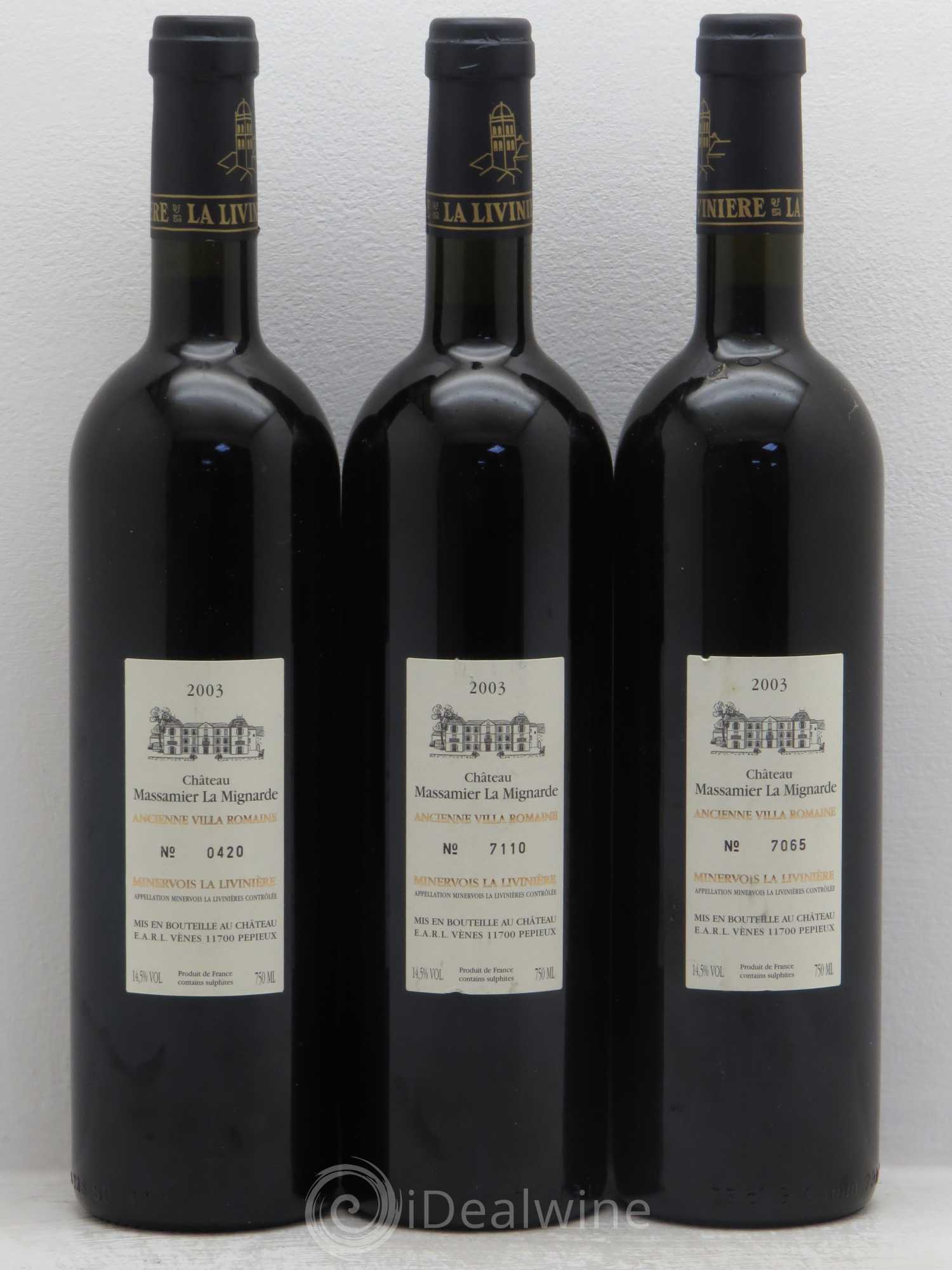 Languedoc Massamier La mignarde darmus maximus 2003 - Posten von 3 Flaschen - 1