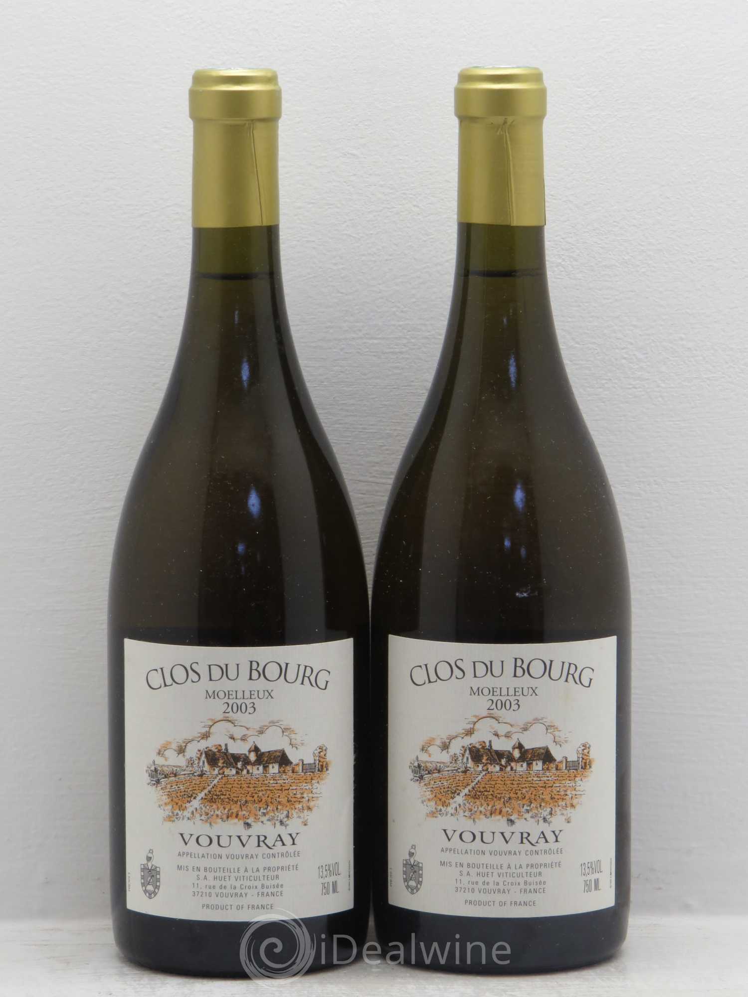Vouvray Clos du Bourg Moelleux Domaine Huet 2003 - Lotto di 2 bottiglie - 0