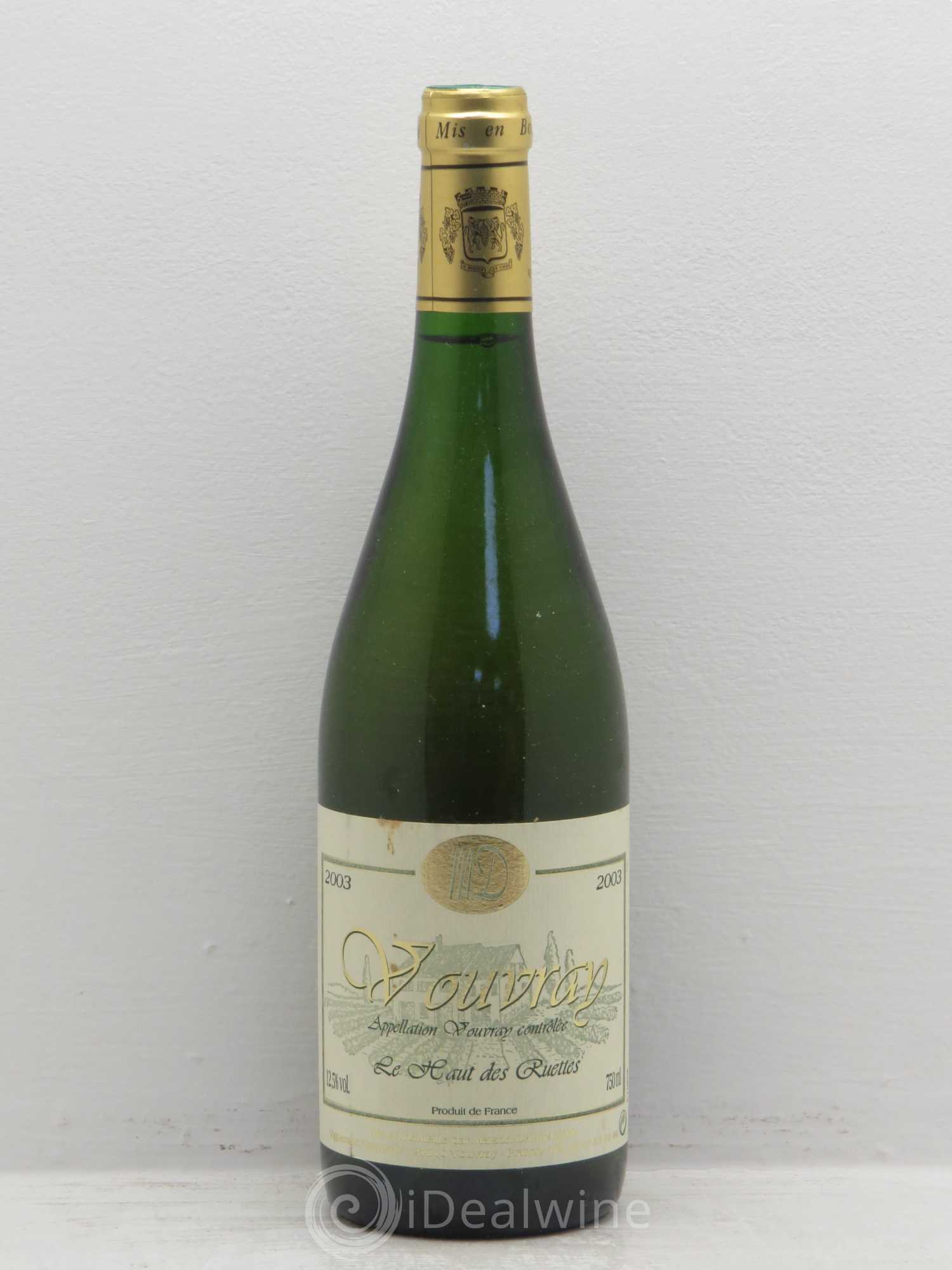 Vouvray Le haut de ruettes Pierre Darragon 2003 - Posten von 1 Flasche - 0