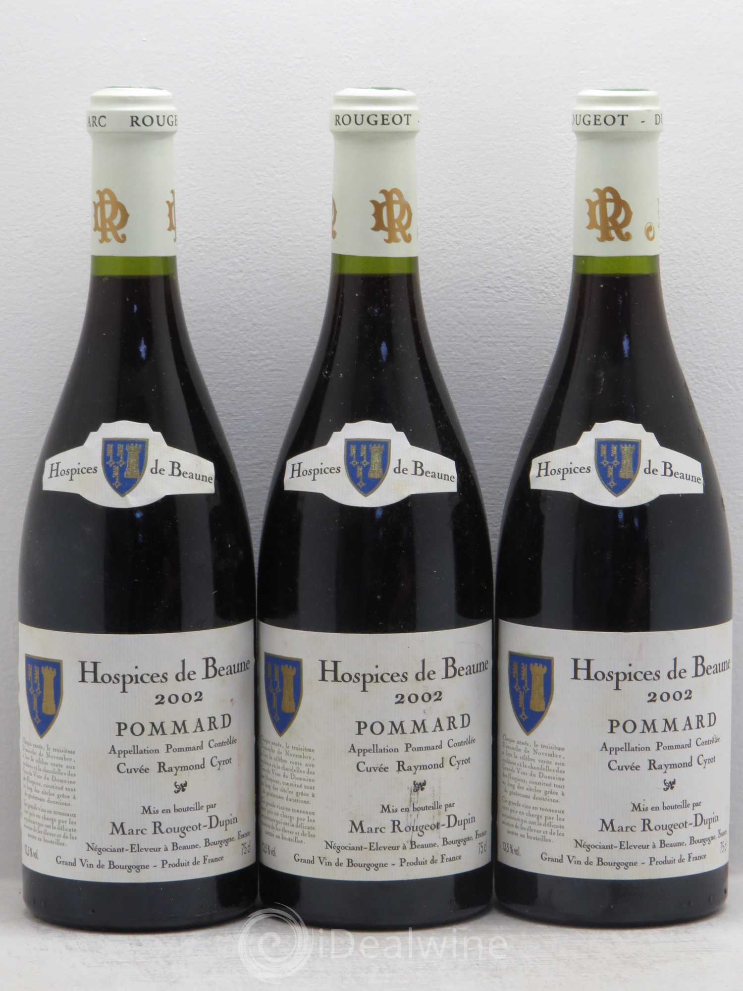 Pommard Cuvée raymond cyrot par Rougeot Dupin 2002 - Posten von 3 Flaschen - 0