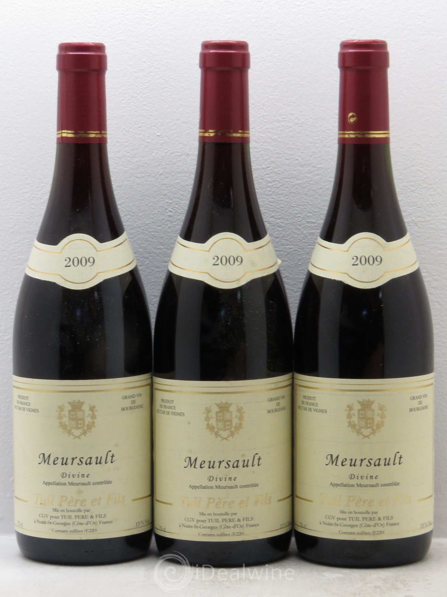 Meursault Divine Domaine Tuil 2009 - Lot de 3 bouteilles - 0