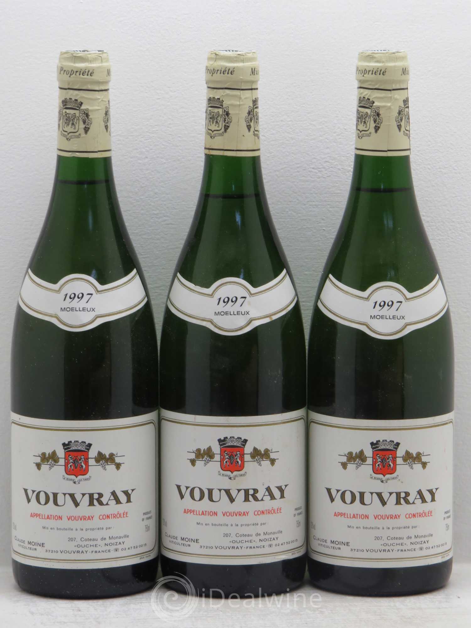 Vouvray Claude Moine 1997 - Lotto di 3 bottiglie - 0