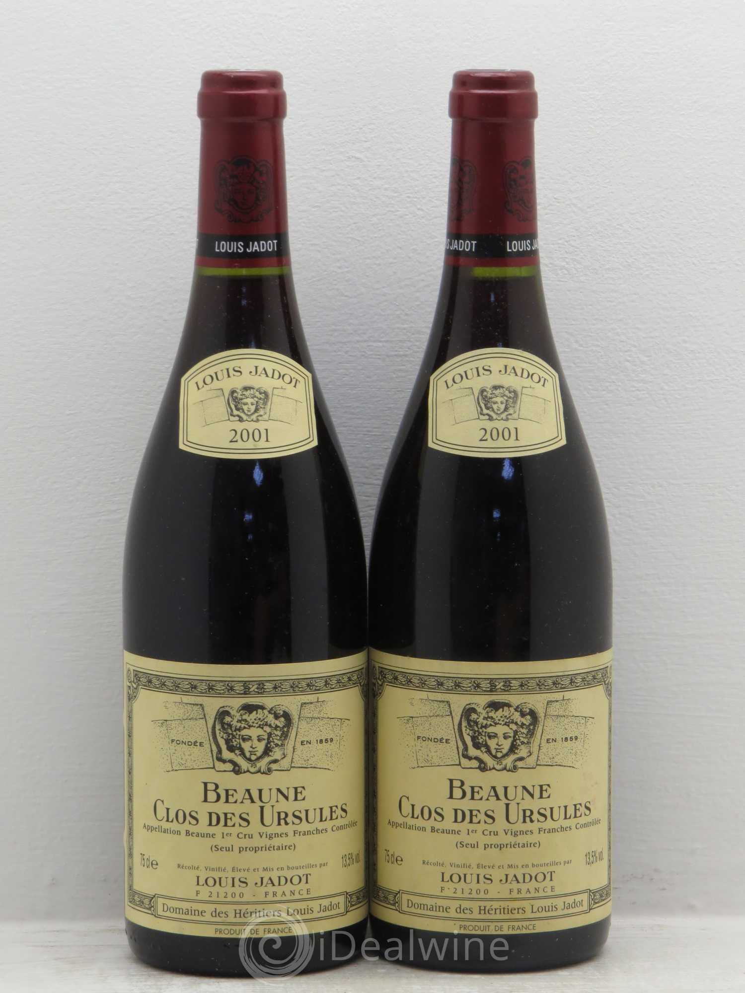 Beaune 1er Cru Clos des Ursules Maison Louis Jadot 2001 - Lot de 2 bouteilles - 0