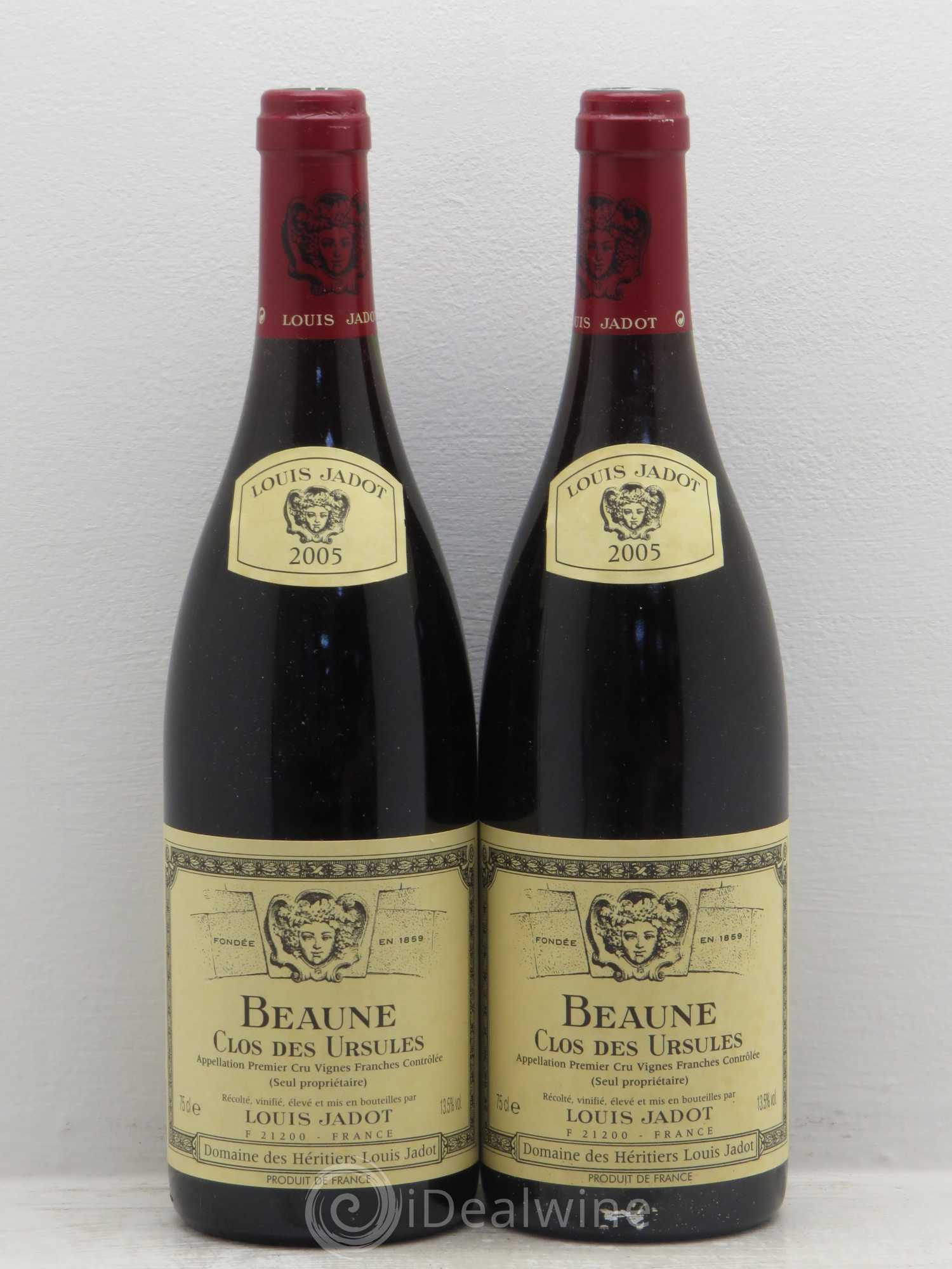 Beaune 1er Cru Clos des Ursules Maison Louis Jadot 2005 - Lot de 2 bouteilles - 0