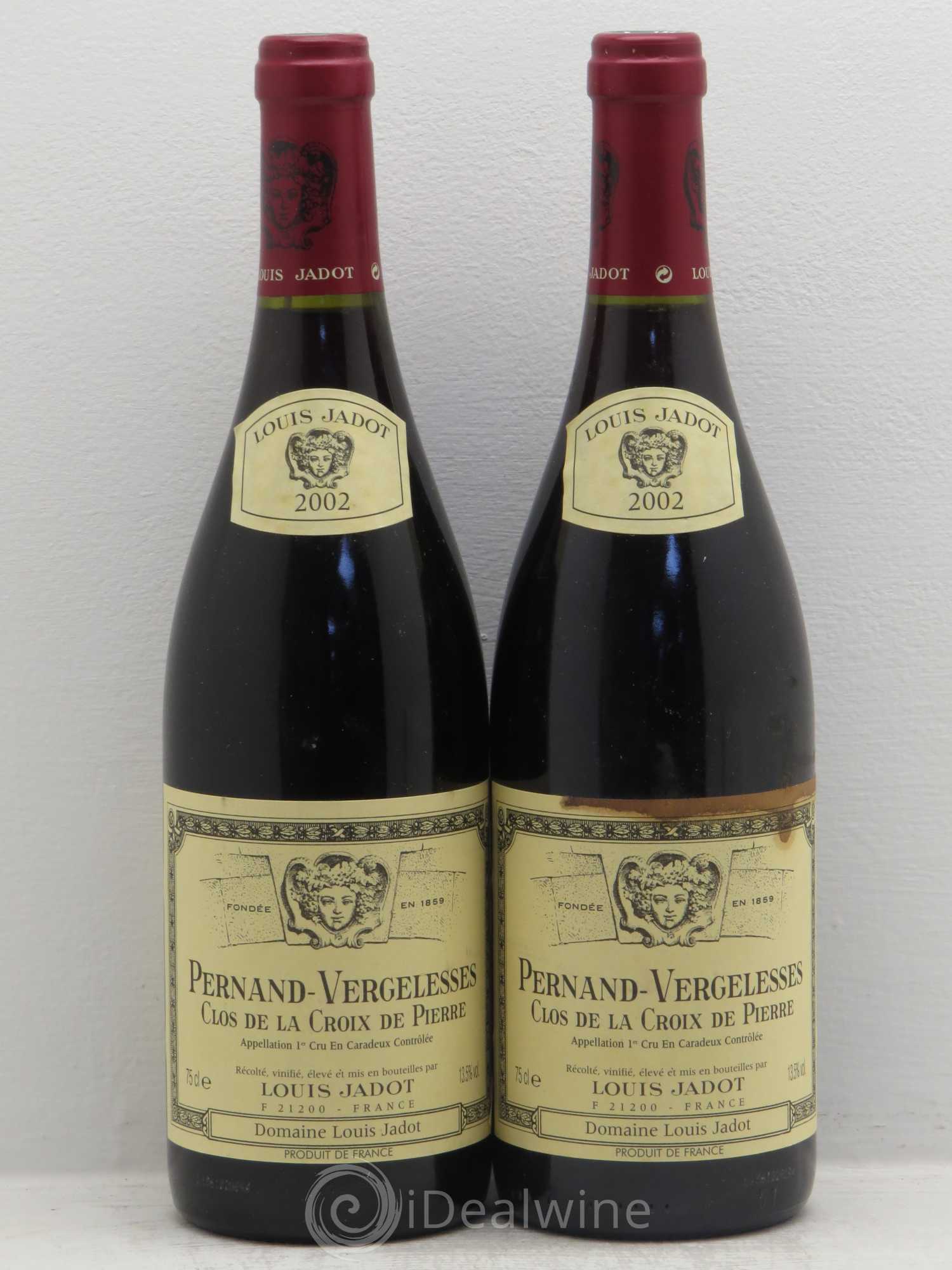 Pernand-Vergelesses 1er Cru Clos de la croix de pierre Jadot 2002 - Posten von 2 Flaschen - 0