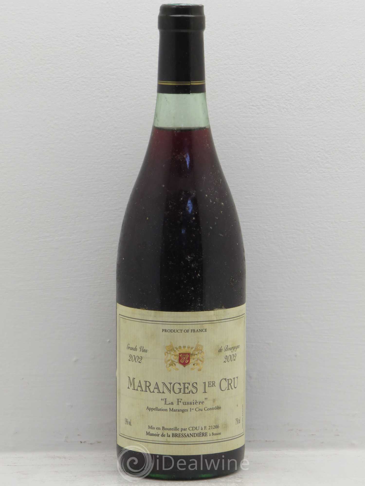 Maranges 1er Cru La fussière domaine de la bressandière 2002 - Posten von 6 Flaschen - 0