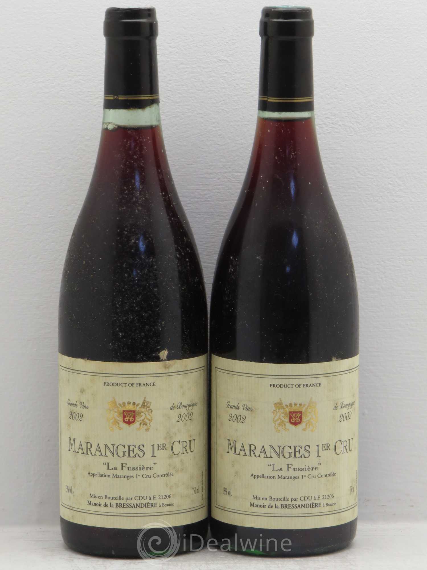 Maranges 1er Cru La fussière domaine de la bressandière 2002 - Posten von 2 Flaschen - 0