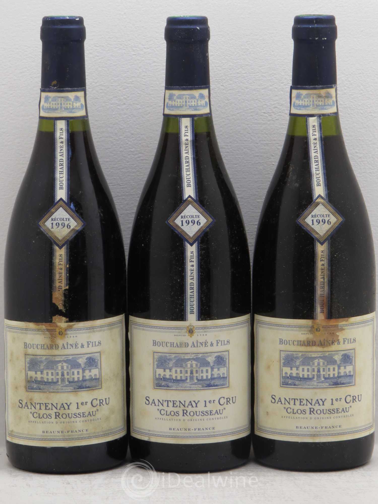 Santenay 1er Cru Clos rousseau Bouchard 1996 - Posten von 3 Flaschen - 0