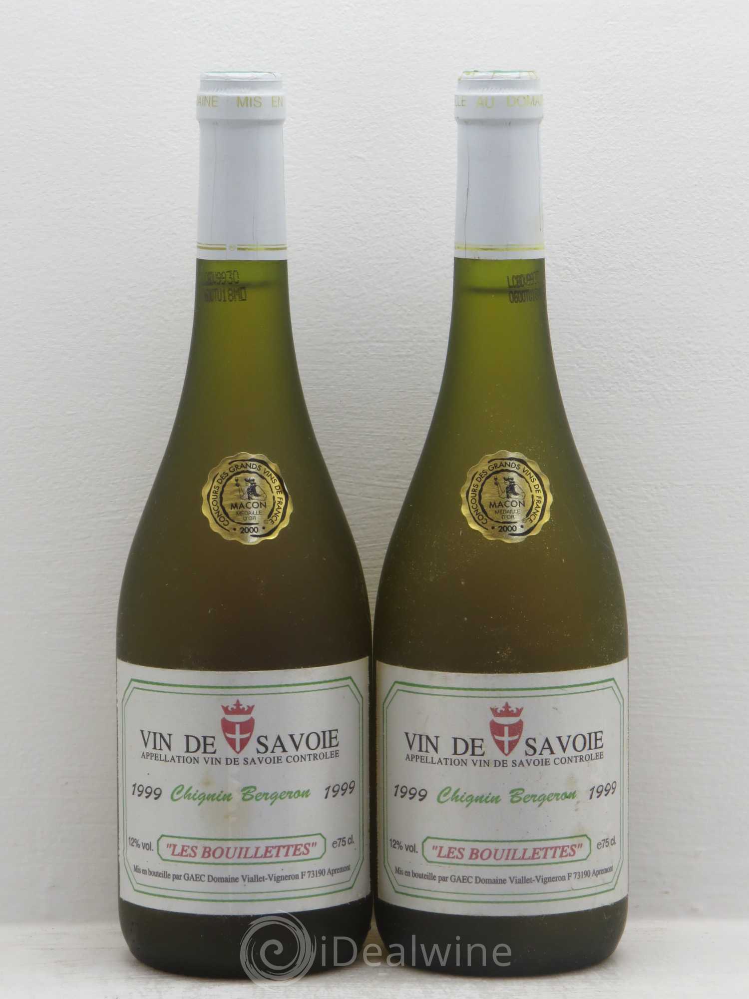 Vin de Savoie Chignin-Bergeron Les brouillettes domaine viallet 1999 - Posten von 2 Flaschen - 0