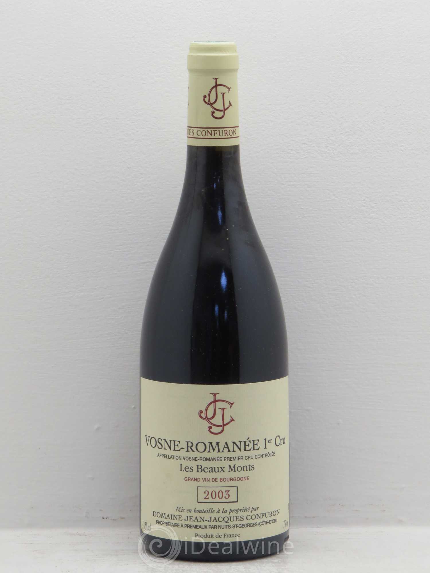 Vosne-Romanée 1er Cru Les Beaux Monts Jean-Jacques Confuron 2003 - Lot de 6 bouteilles - 0