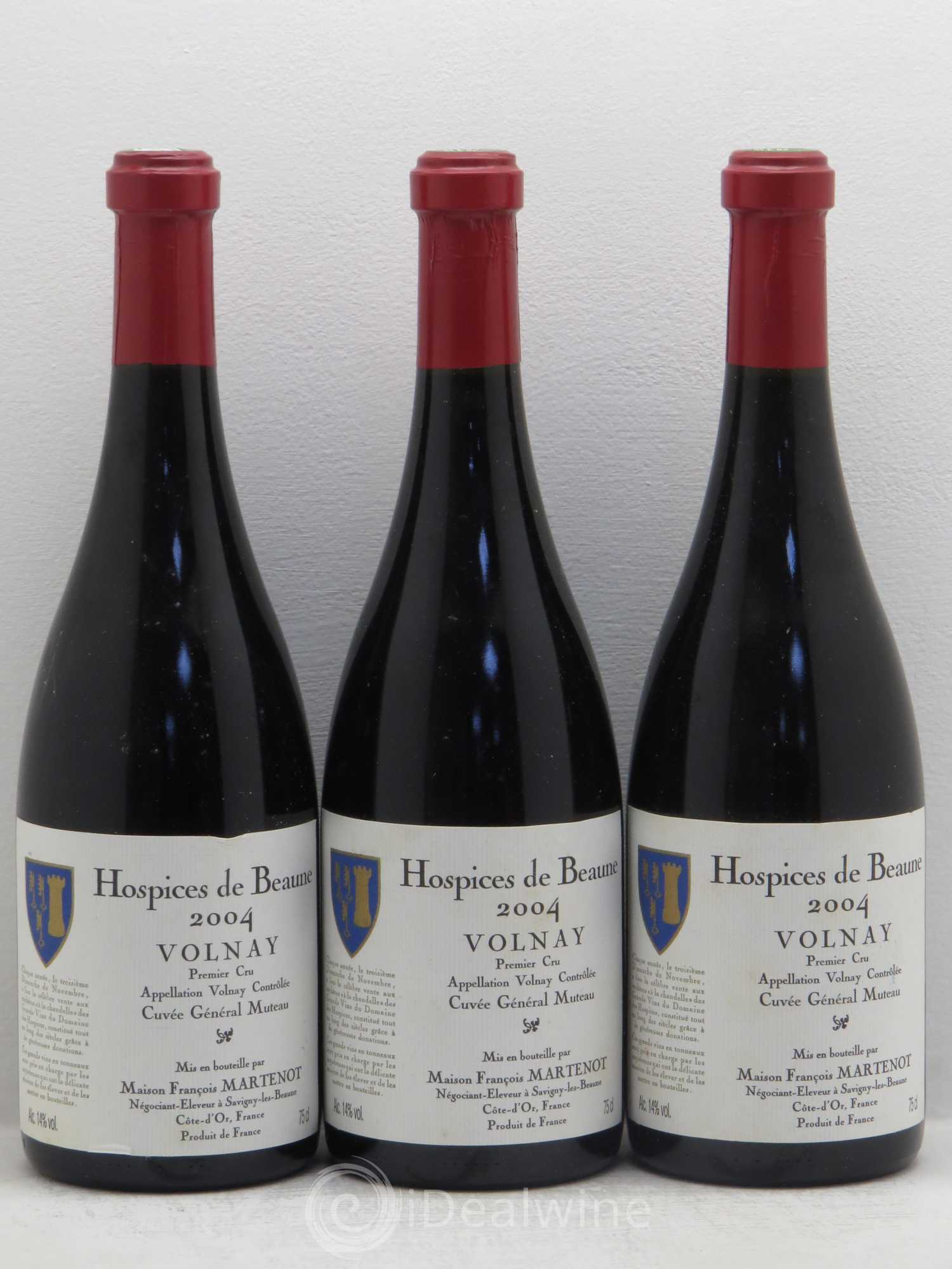 Volnay 1er Cru Cuvée général muteau par Martenot 2004 - Posten von 3 Flaschen - 0