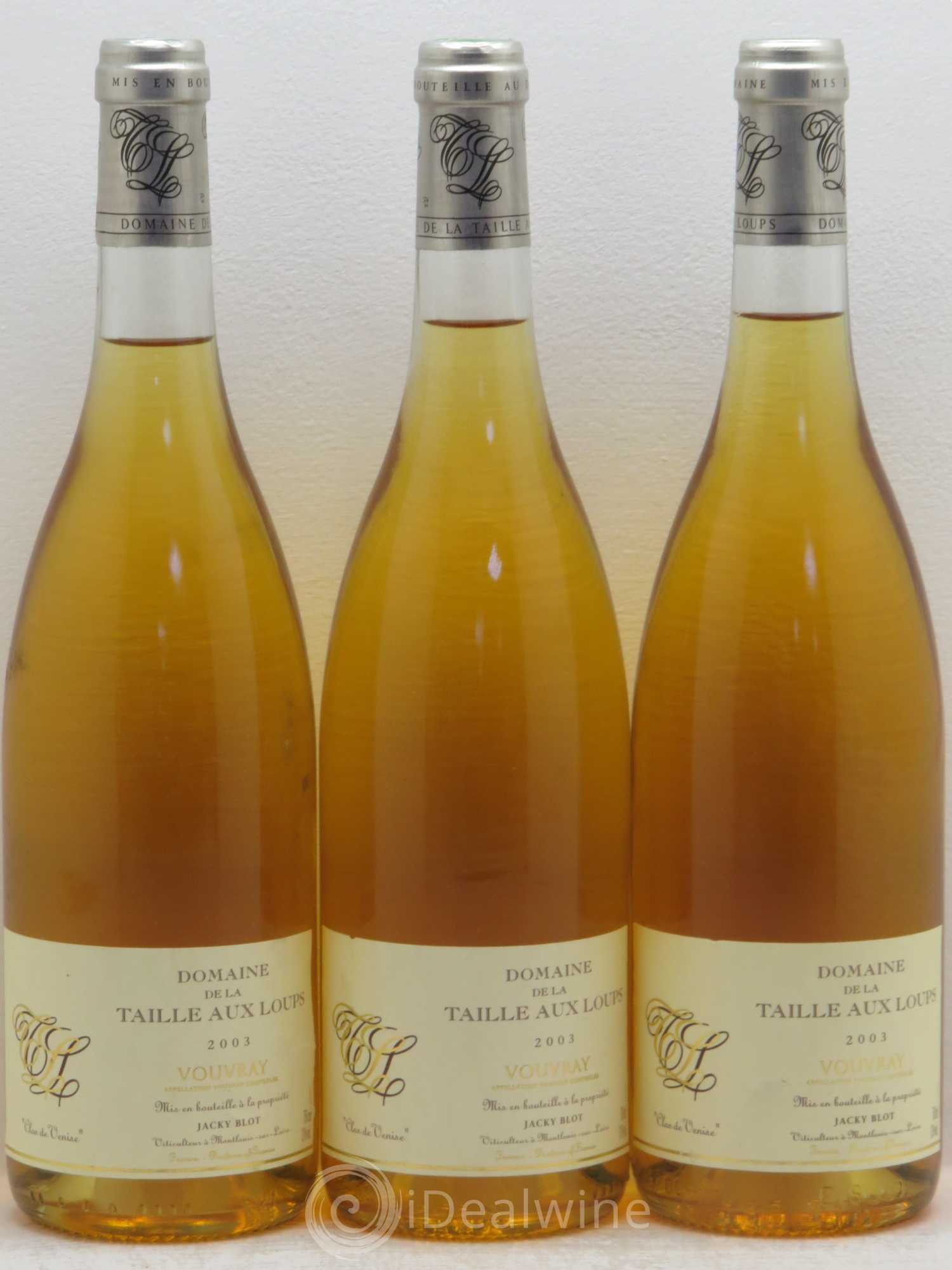 Vouvray Clos de Venise La Taille aux Loups 2003 - Lot de 3 bouteilles - 0