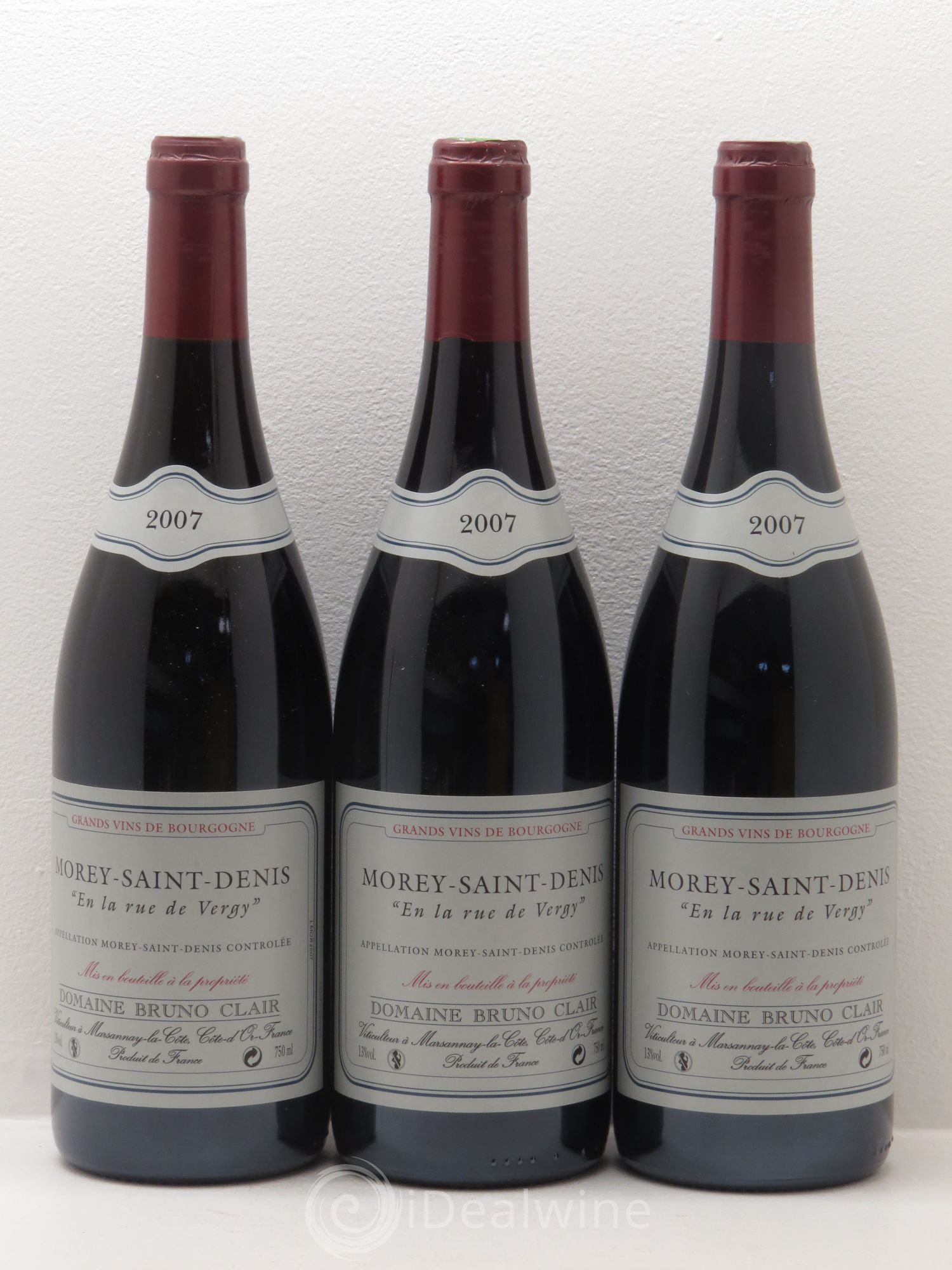 Morey-Saint-Denis En la Rue de Vergy Bruno Clair (Domaine) 2007 - Lot de 3 bouteilles - 0