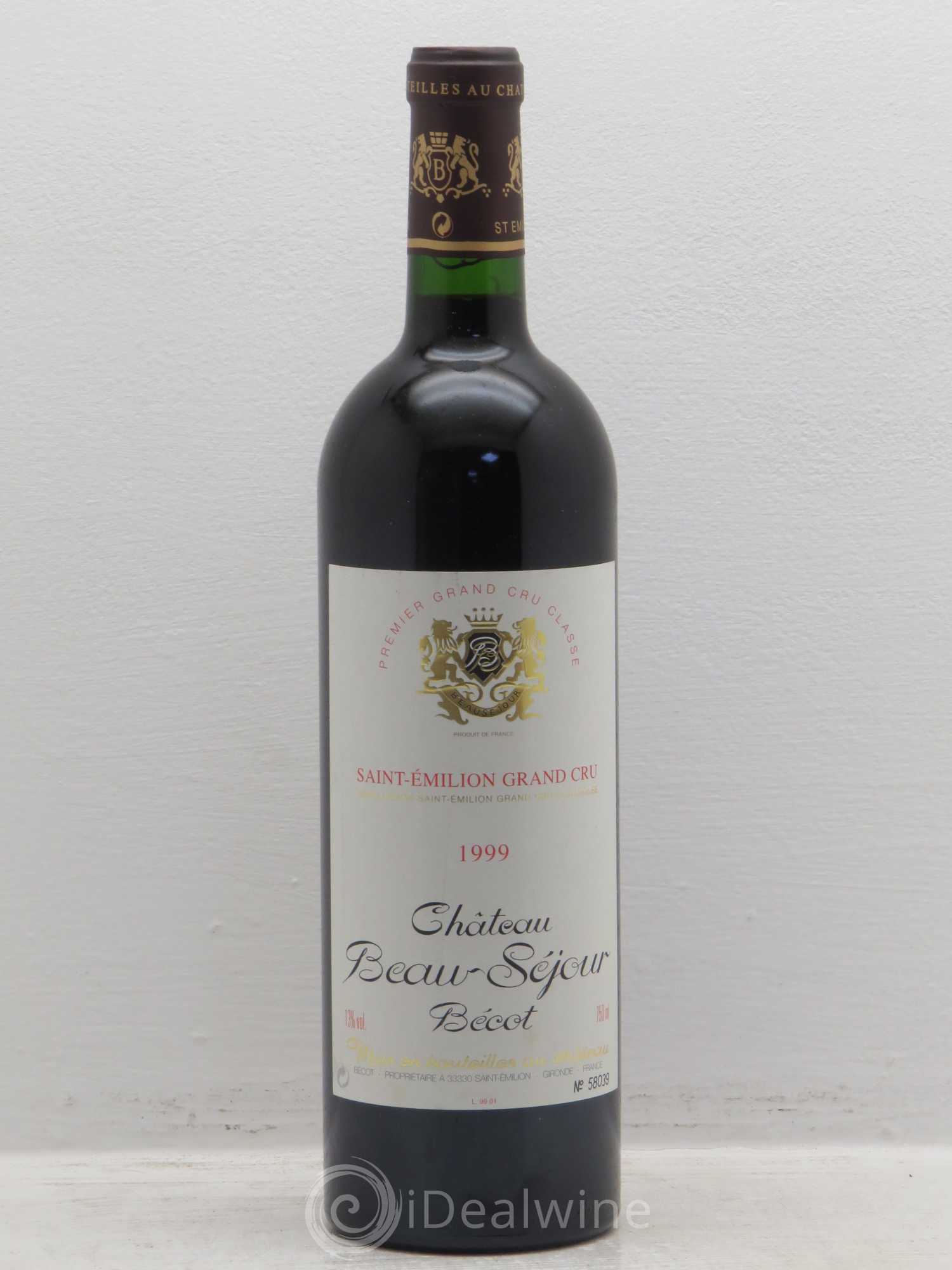 Château Beau-Séjour Bécot 1er Grand Cru Classé B 1999 - Lot de 1 bouteille - 0