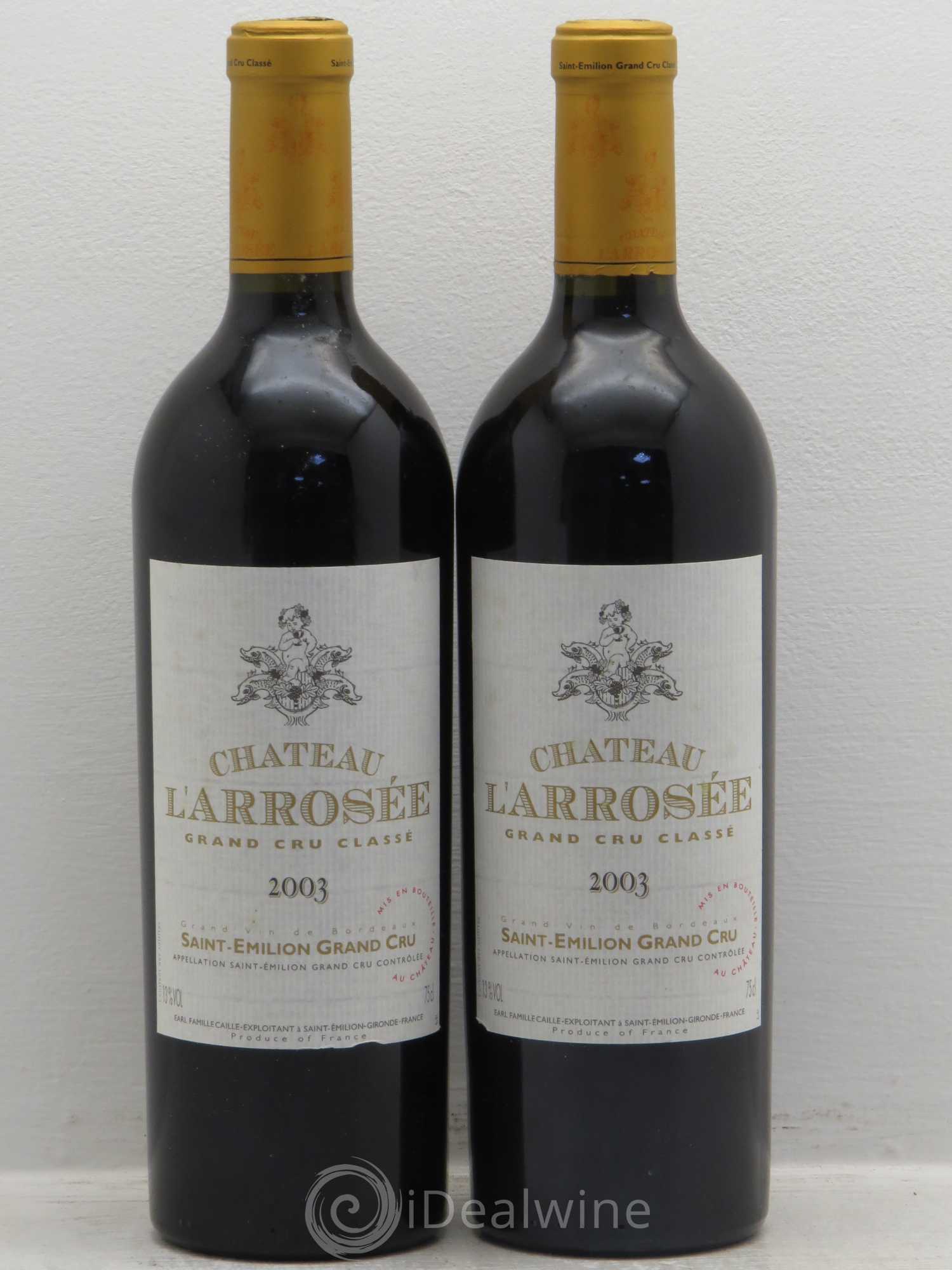 Château l' Arrosée Grand Cru Classé 2003 - Lot de 2 bouteilles - 0