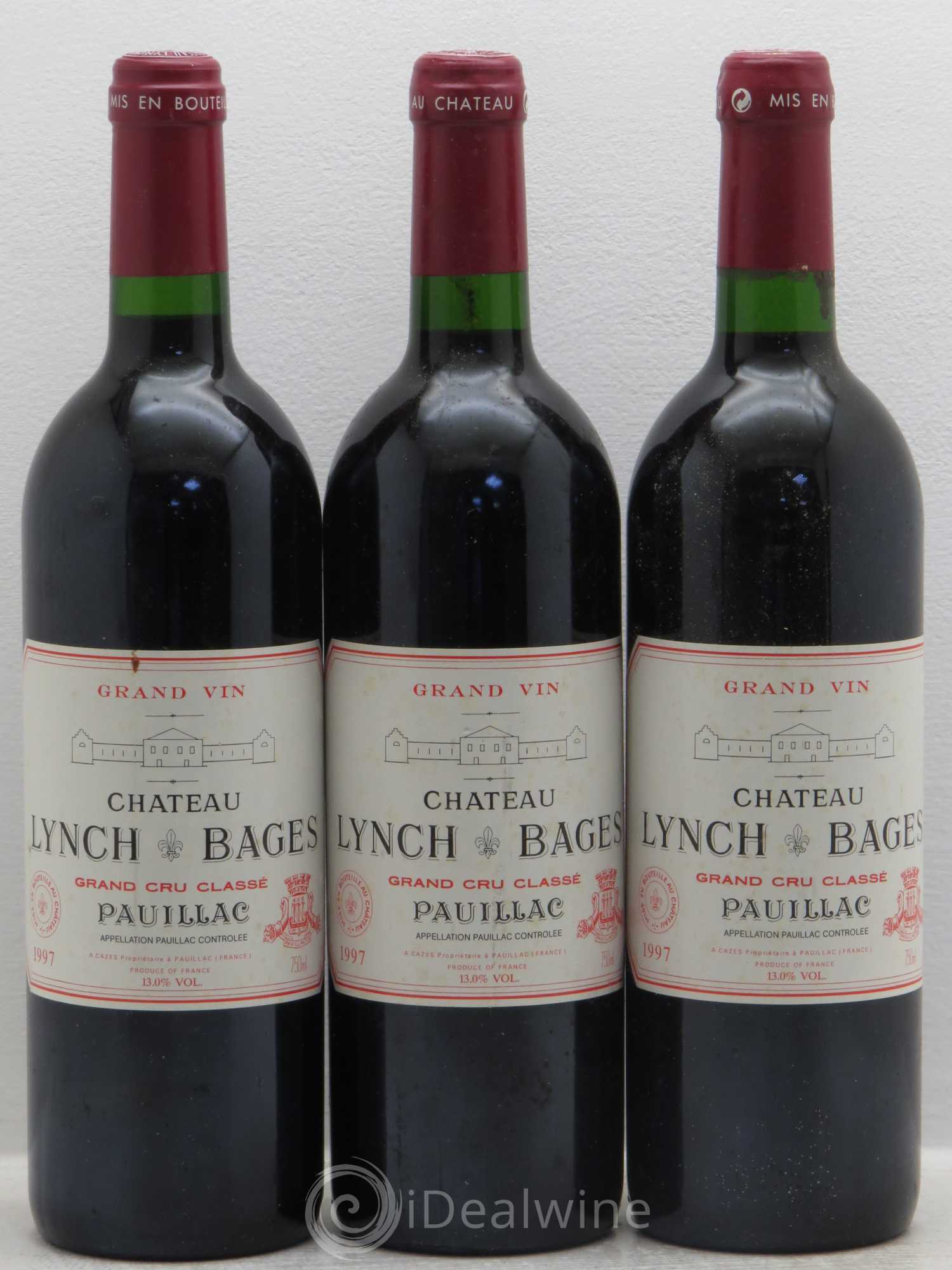 Château Lynch Bages 5ème Grand Cru Classé 1997 - Lot de 3 bouteilles - 0