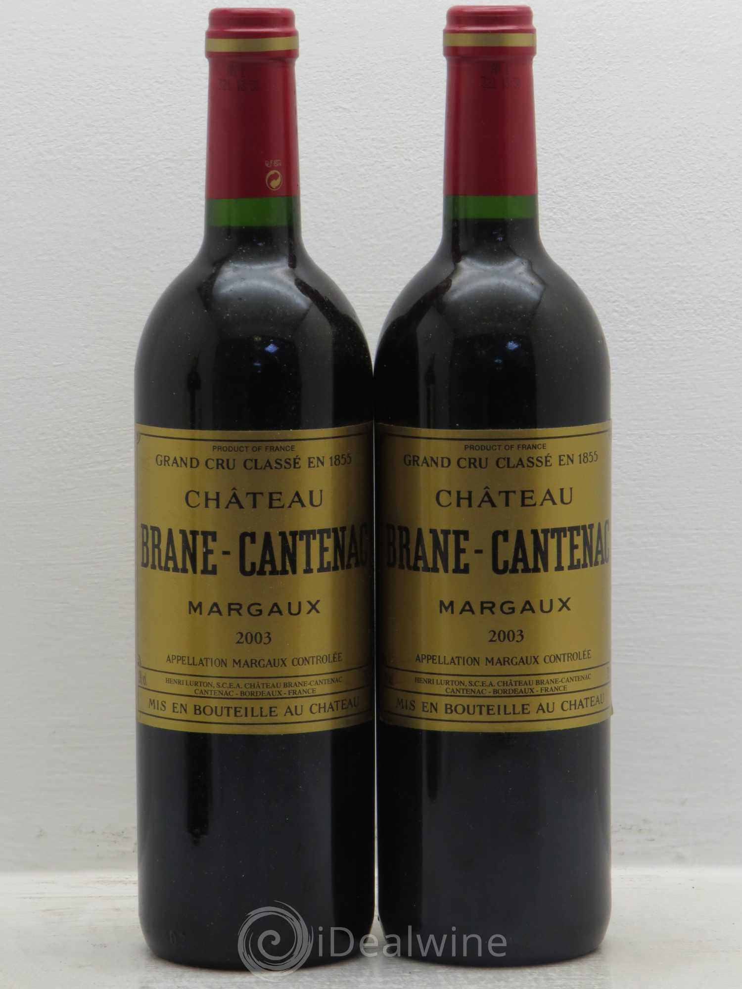 Château Brane Cantenac 2ème Grand Cru Classé 2003 - Lot de 2 bouteilles - 0