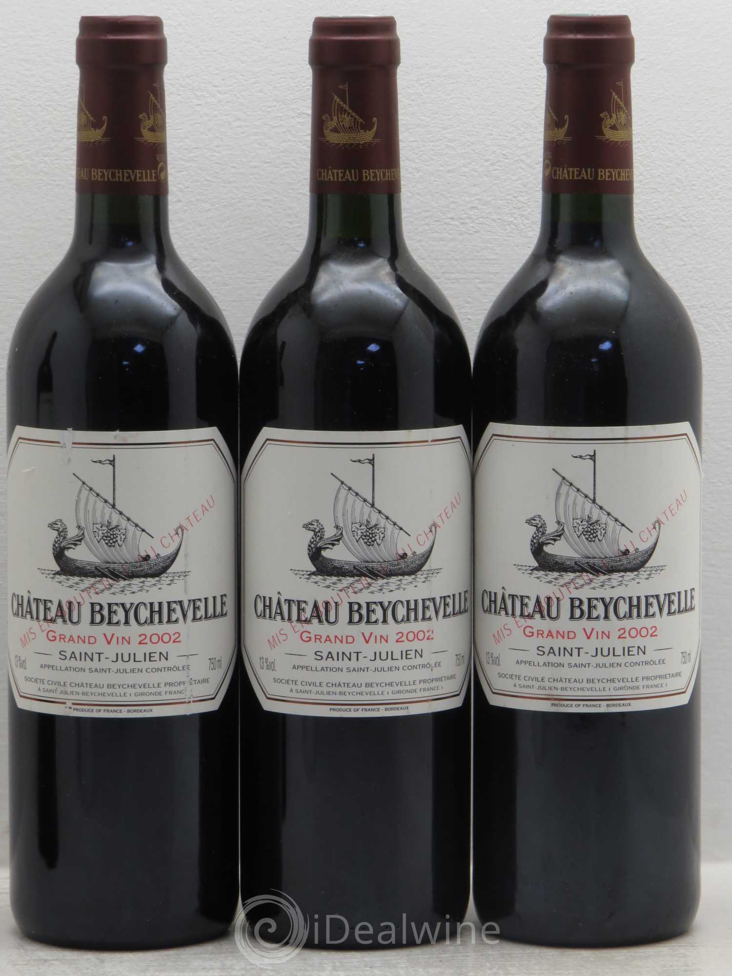 Château Beychevelle 4ème Grand Cru Classé 2002 - Lot de 3 bouteilles - 0
