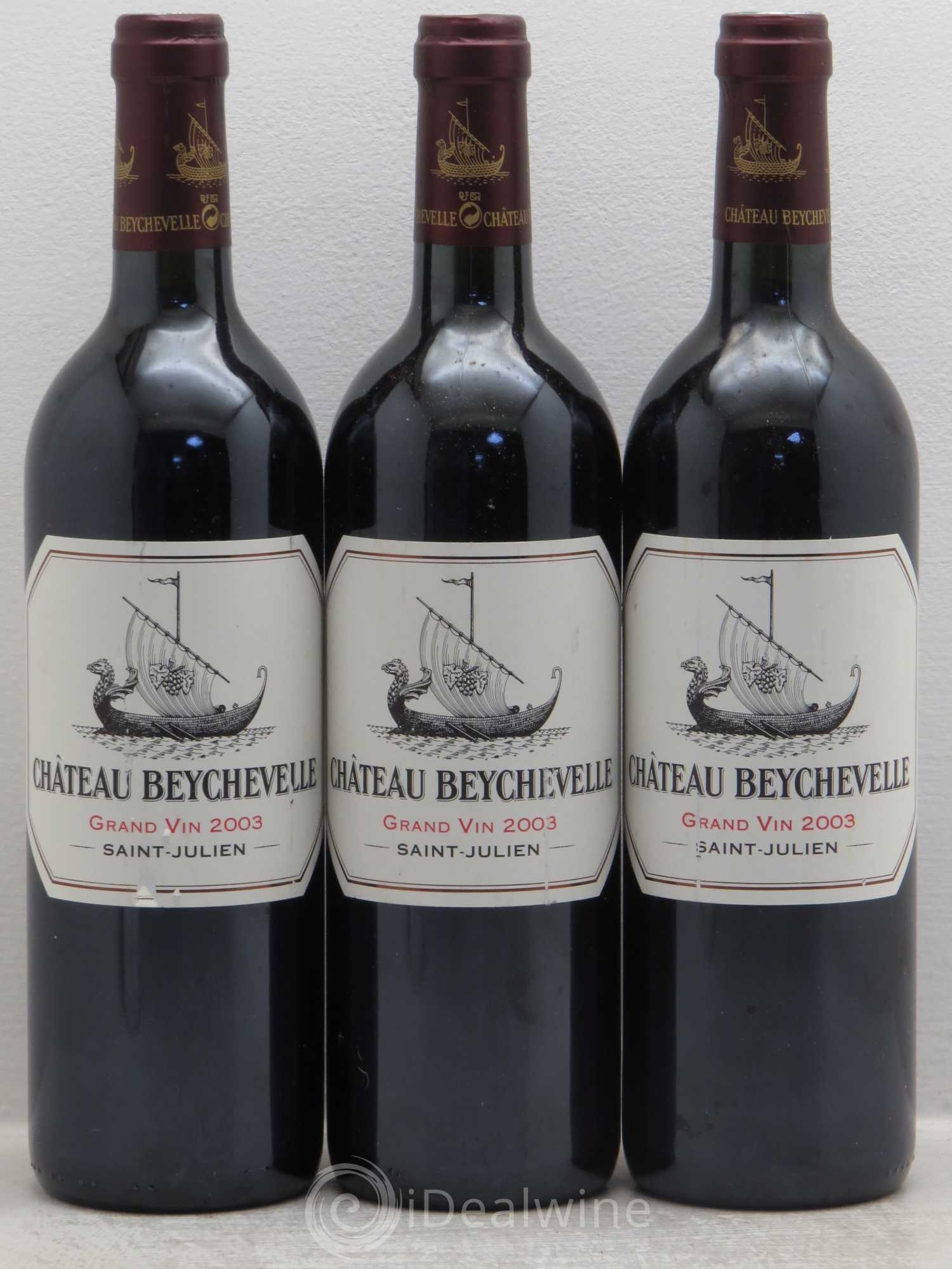 Château Beychevelle 4ème Grand Cru Classé 2003 - Lot de 3 bouteilles - 0