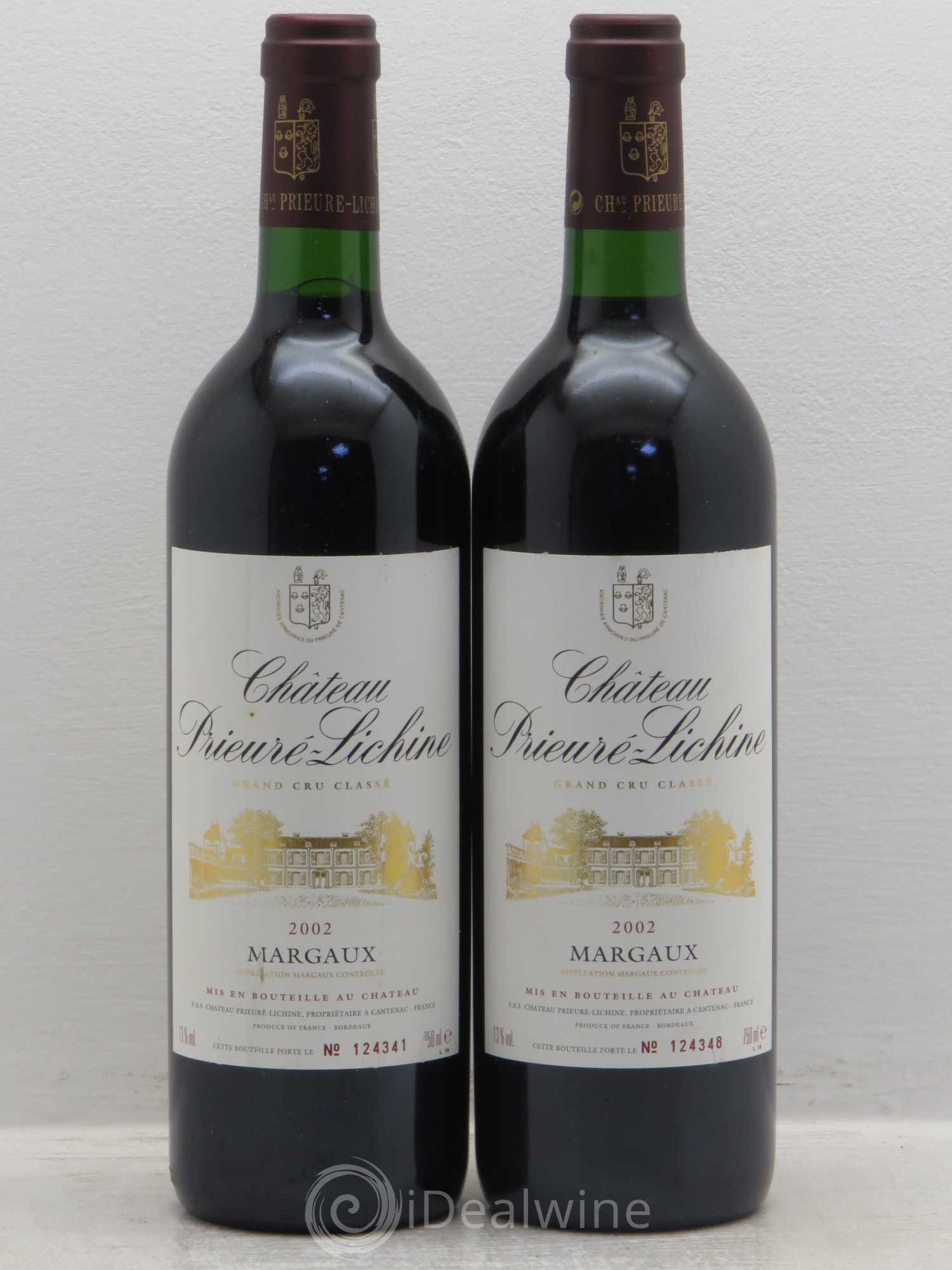 Château Prieuré Lichine 4ème Grand Cru Classé 2002 - Lot de 2 bouteilles - 0