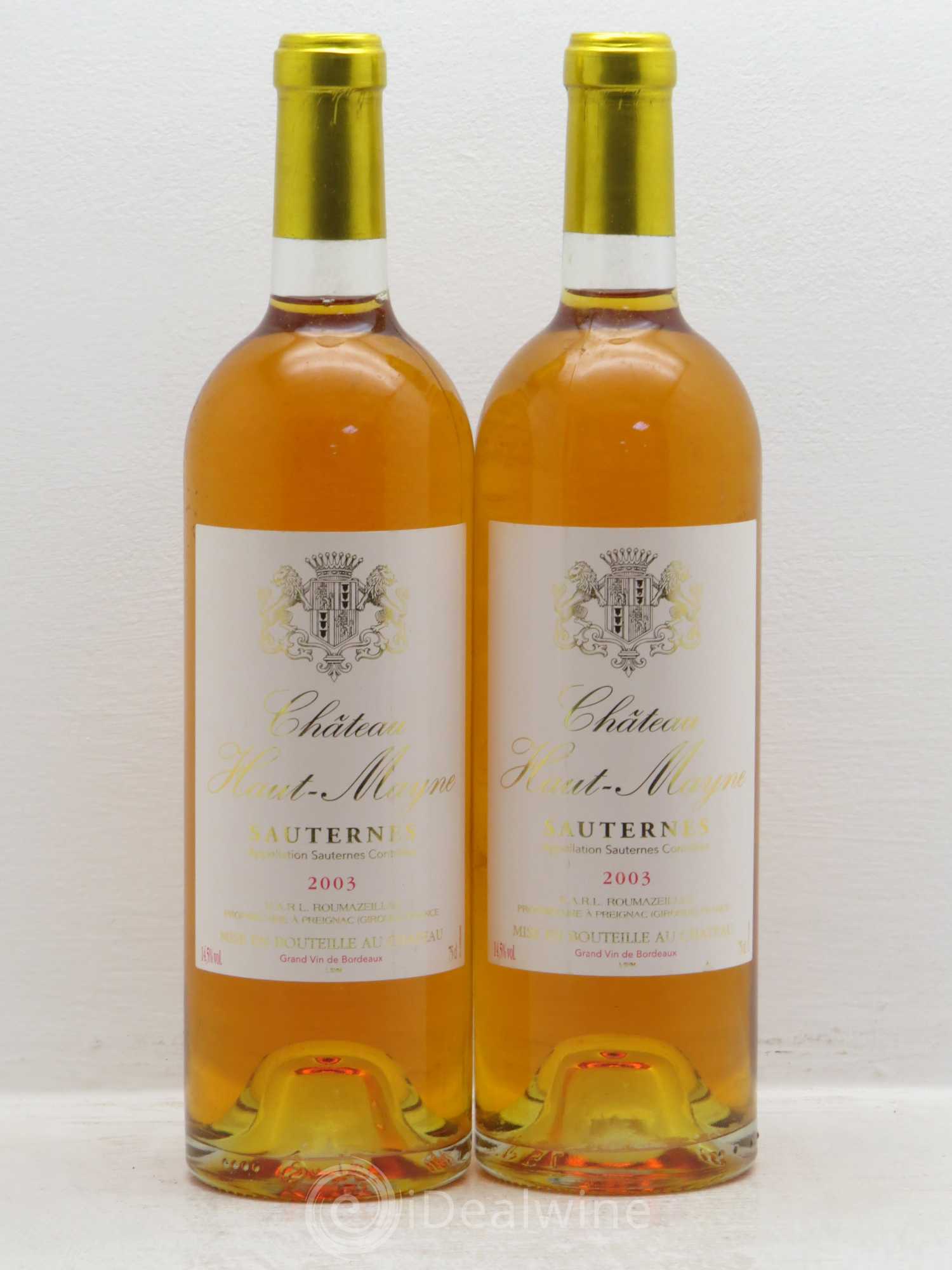 Sauternes Haut mayne 2003 - Lotto di 2 bottiglie - 0
