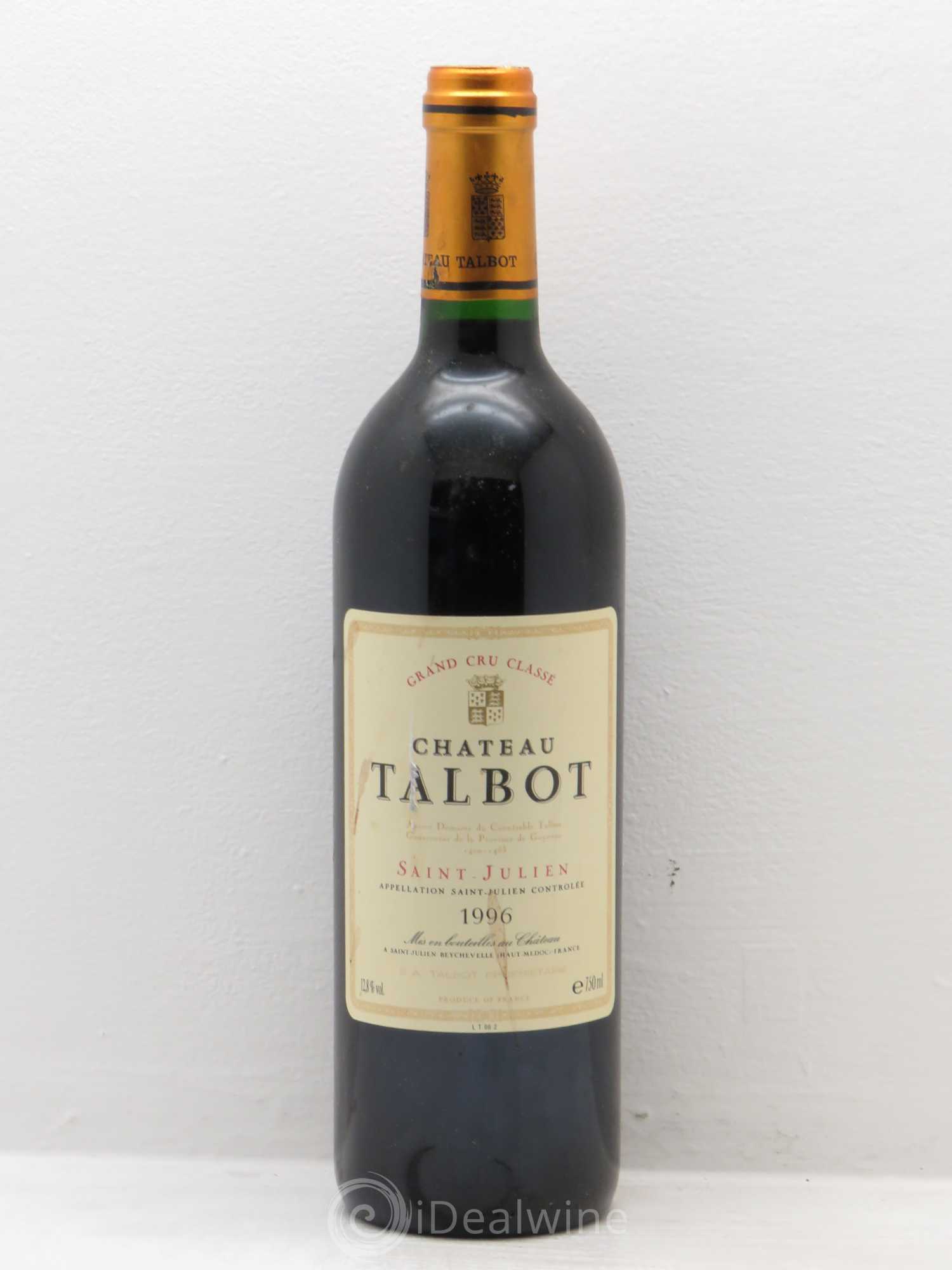 Château Talbot 4ème Grand Cru Classé 1996 - Lot de 6 bouteilles - 0