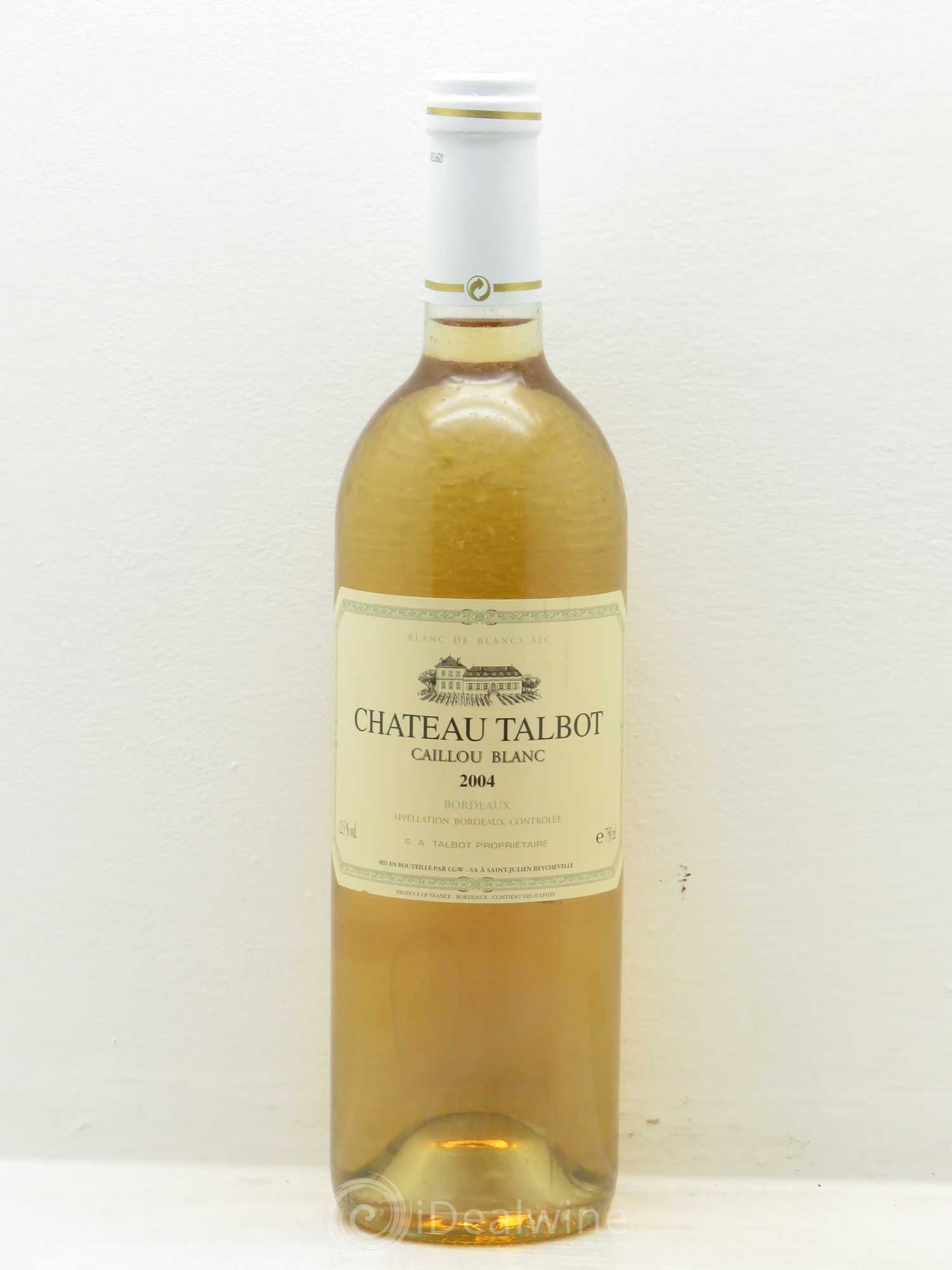 Château Talbot Caillou Blanc 2004 - Lot de 1 bouteille - 0