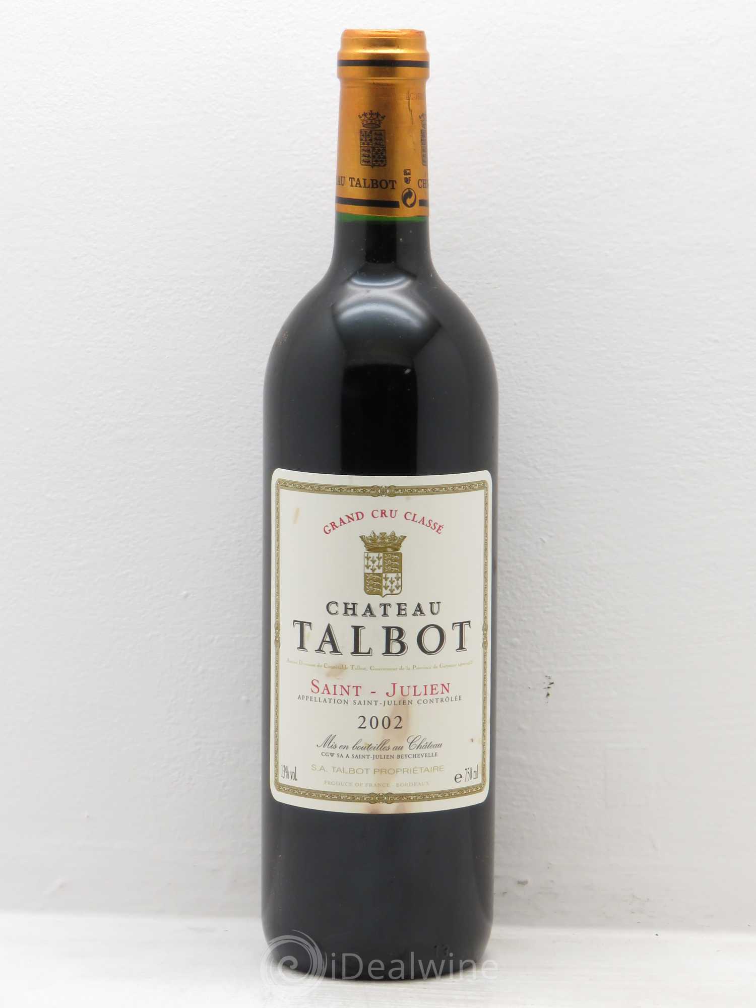 Château Talbot 4ème Grand Cru Classé 2002 - Lot de 12 bouteilles - 0