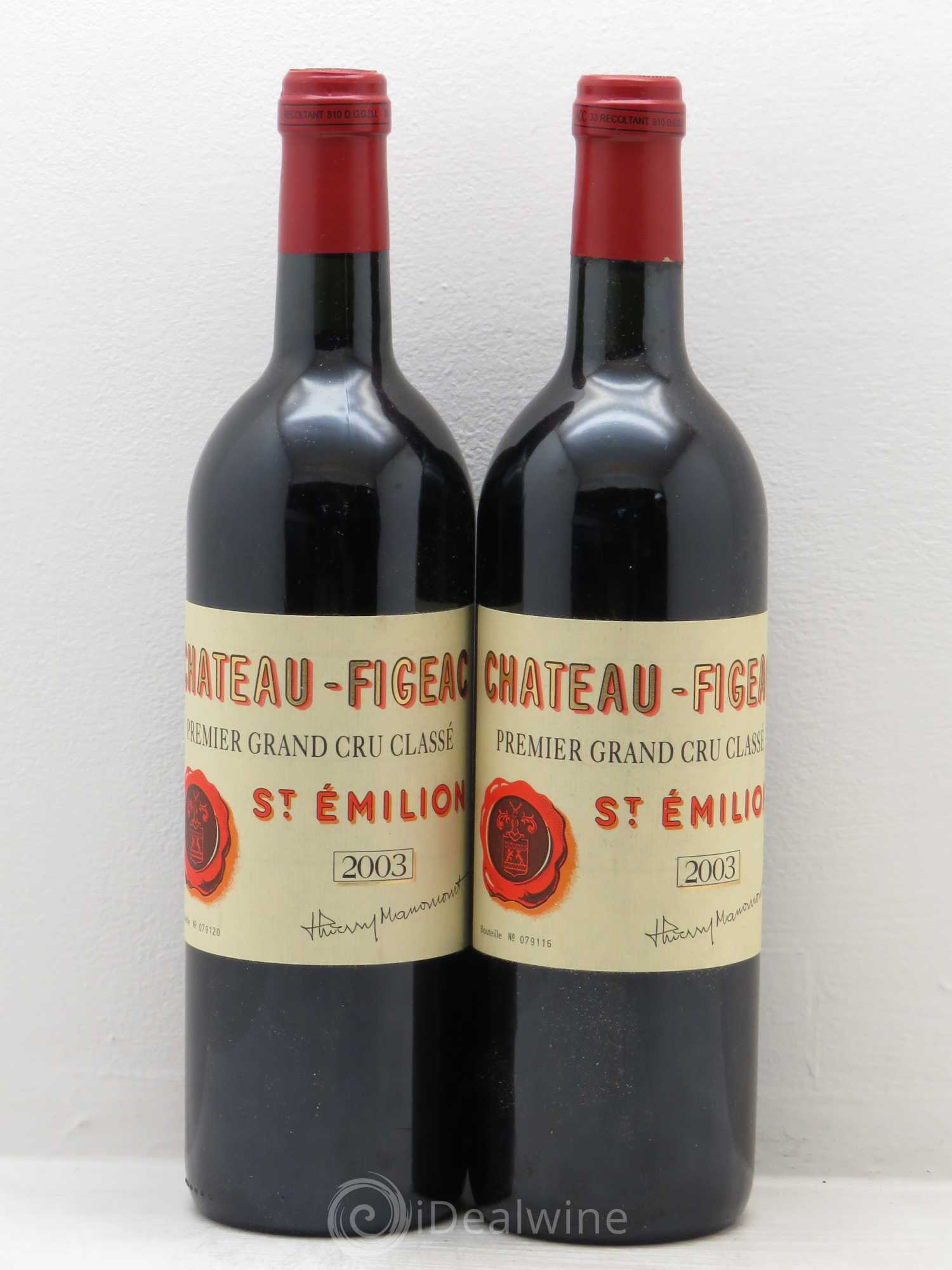 Château Figeac 1er Grand Cru Classé A 2003 - Lot de 2 bouteilles - 0